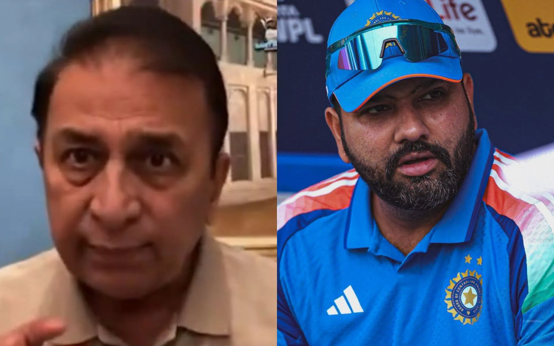 Sunil Gavaskar and Rohit Sharma [Source: @_FaridKhan, @devarata_raisar/x]
