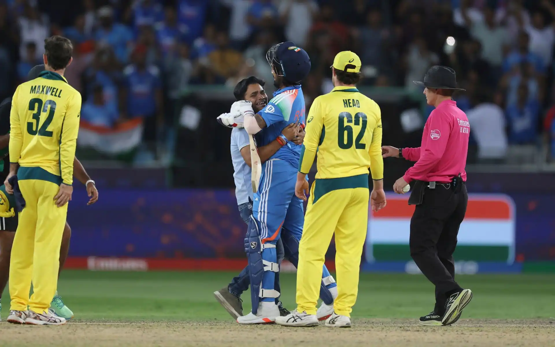 Fan Breaches Dubai Security, Hugs KL Rahul After India's Semifinal Win Vs Australia
