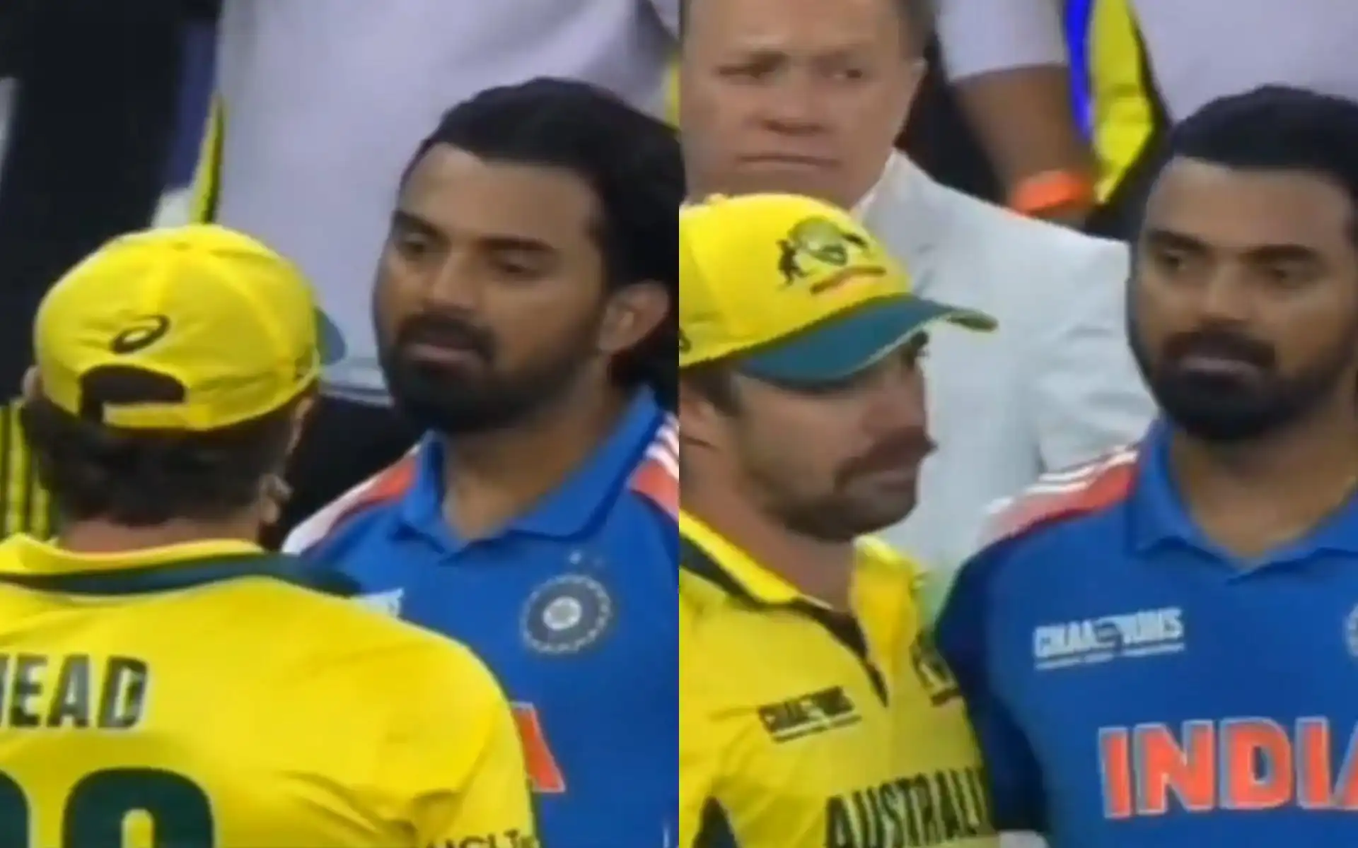 KL Rahul And Travis Head after the match [Source: @KLRahulMedia/x]