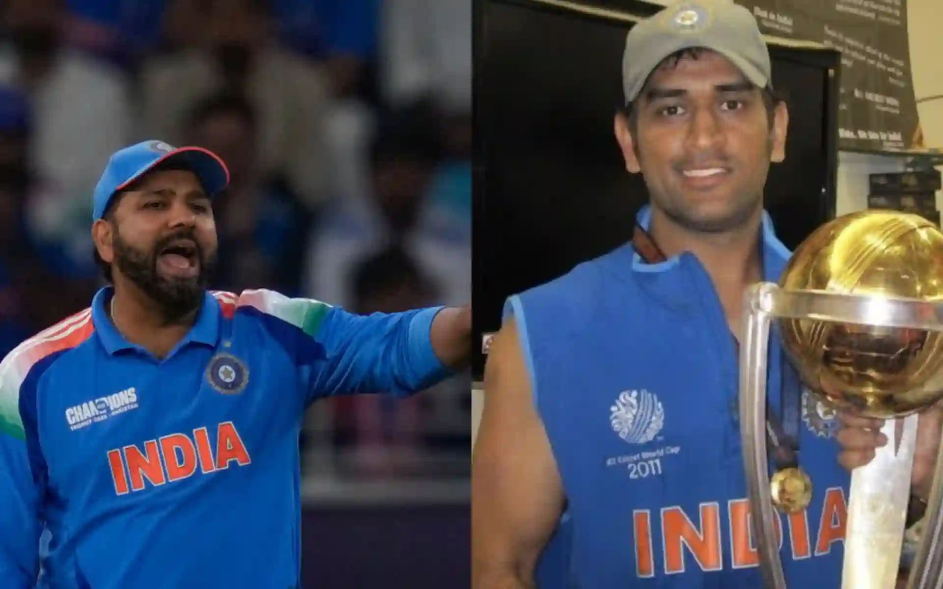 Rohit Sharma and MS Dhoni [Source: AP Photos, @Shrey__123/x.com]