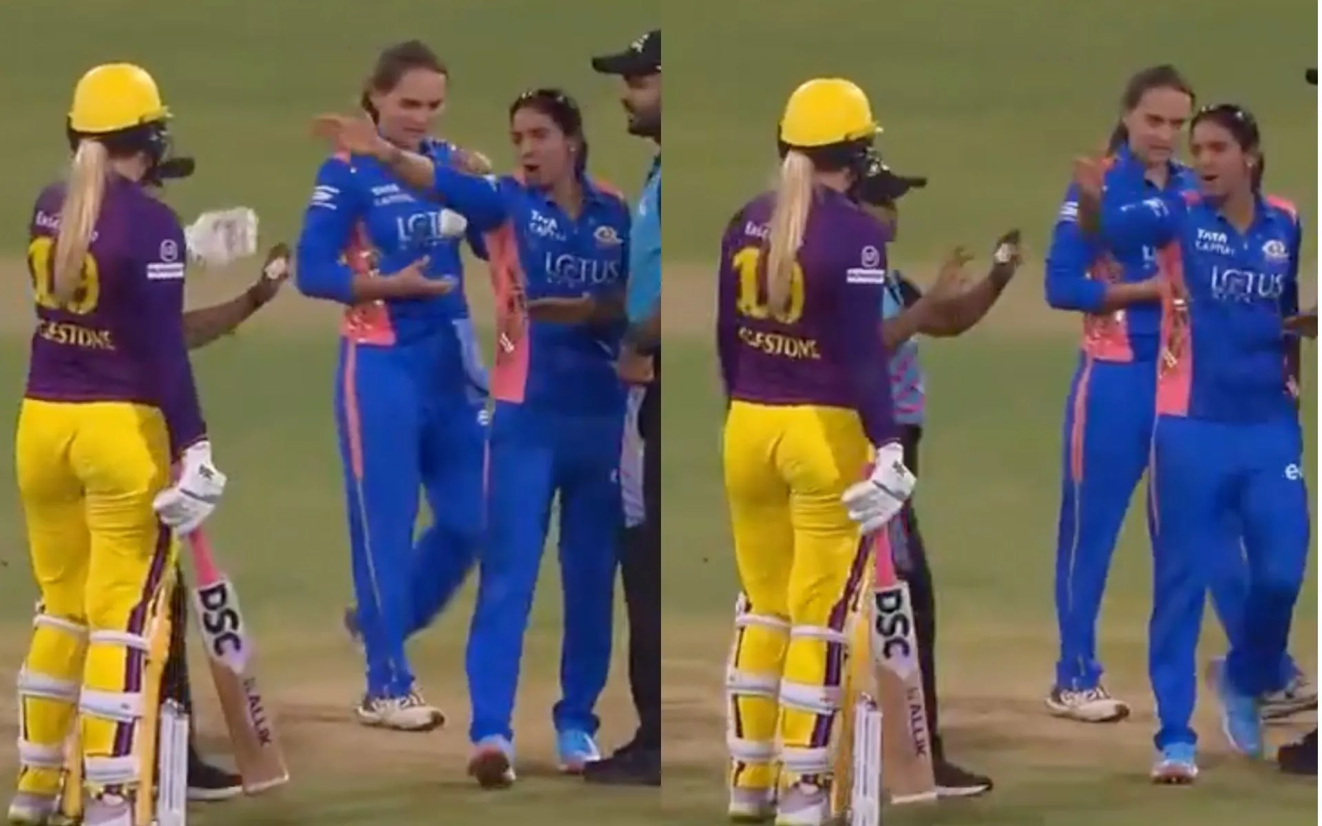 Harmanpreet Kaur fights with Sophie (Source:kuchnahi1269083/X.com)