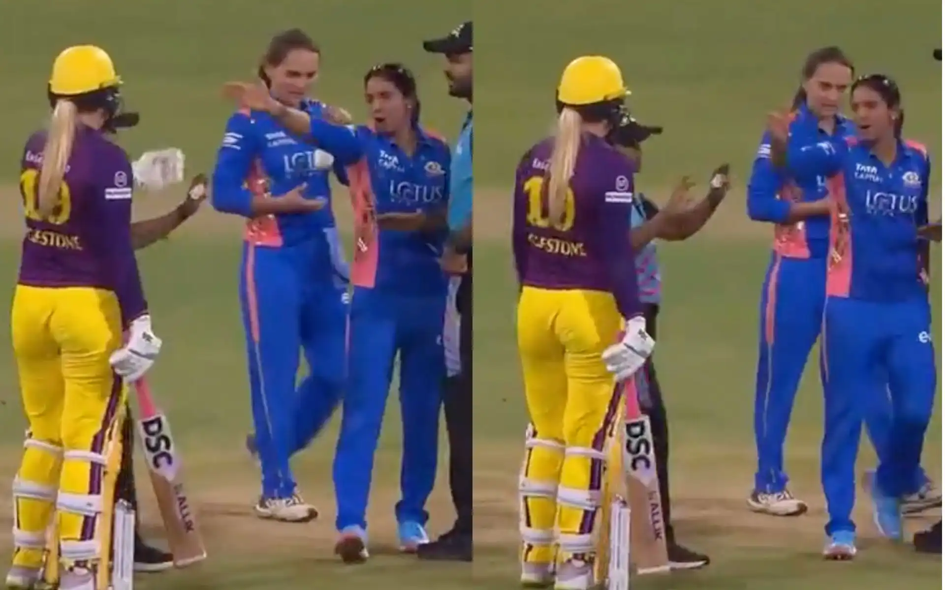 Harmanpreet Kaur fights with Sophie (Source:kuchnahi1269083/X.com)