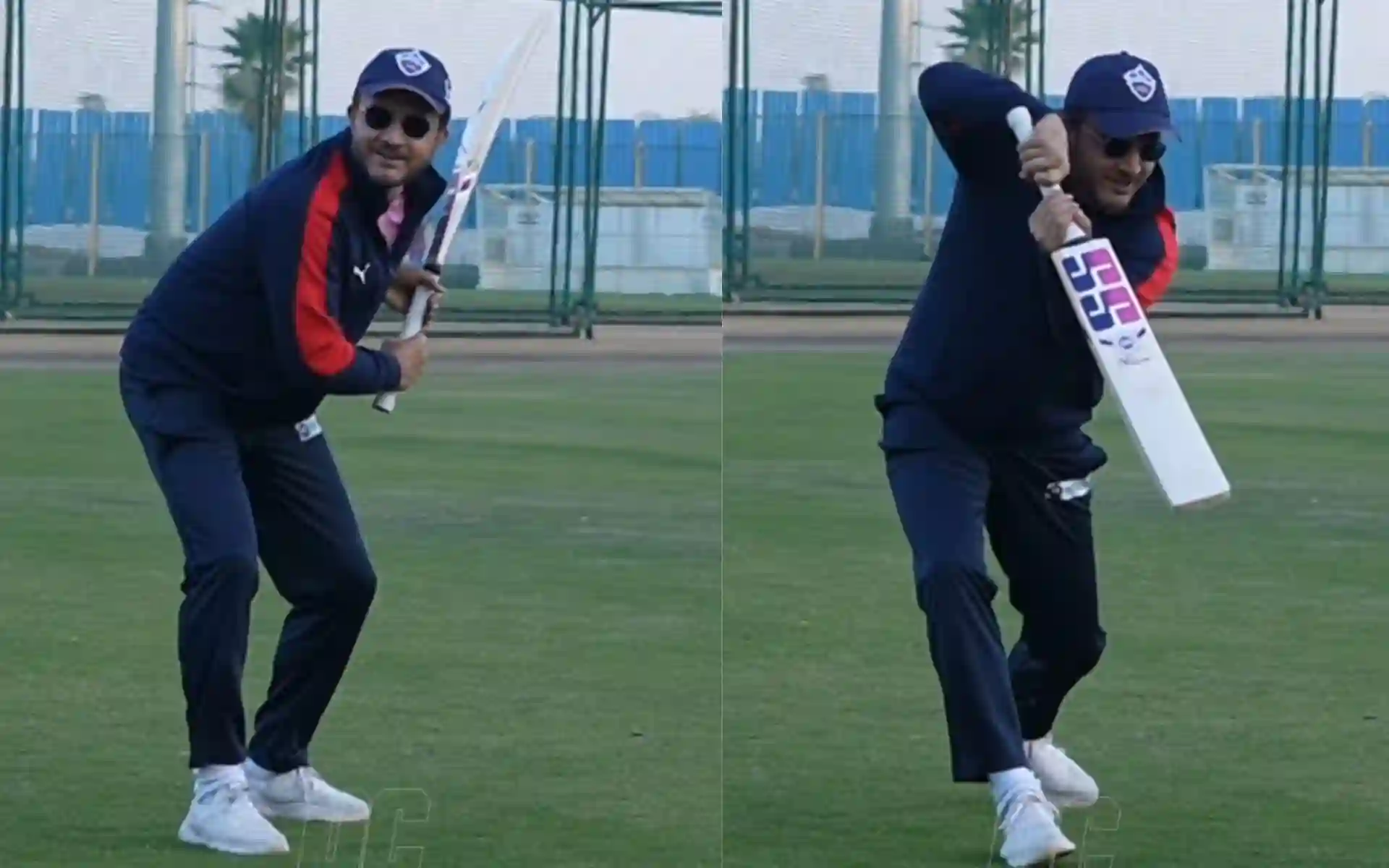 Sourav Ganguly batting in DC training. [Source - Delhi Capitals/x.com]