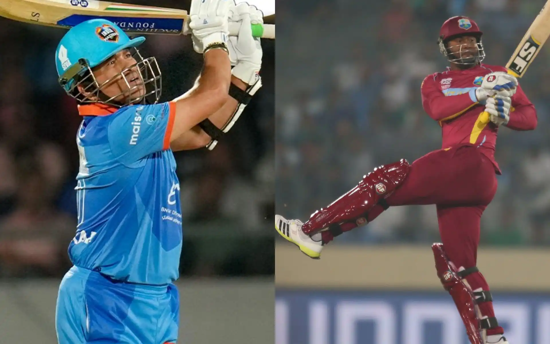 Sachin Tendulkar and Dwayne Smith [Source: @ICC/X.com]