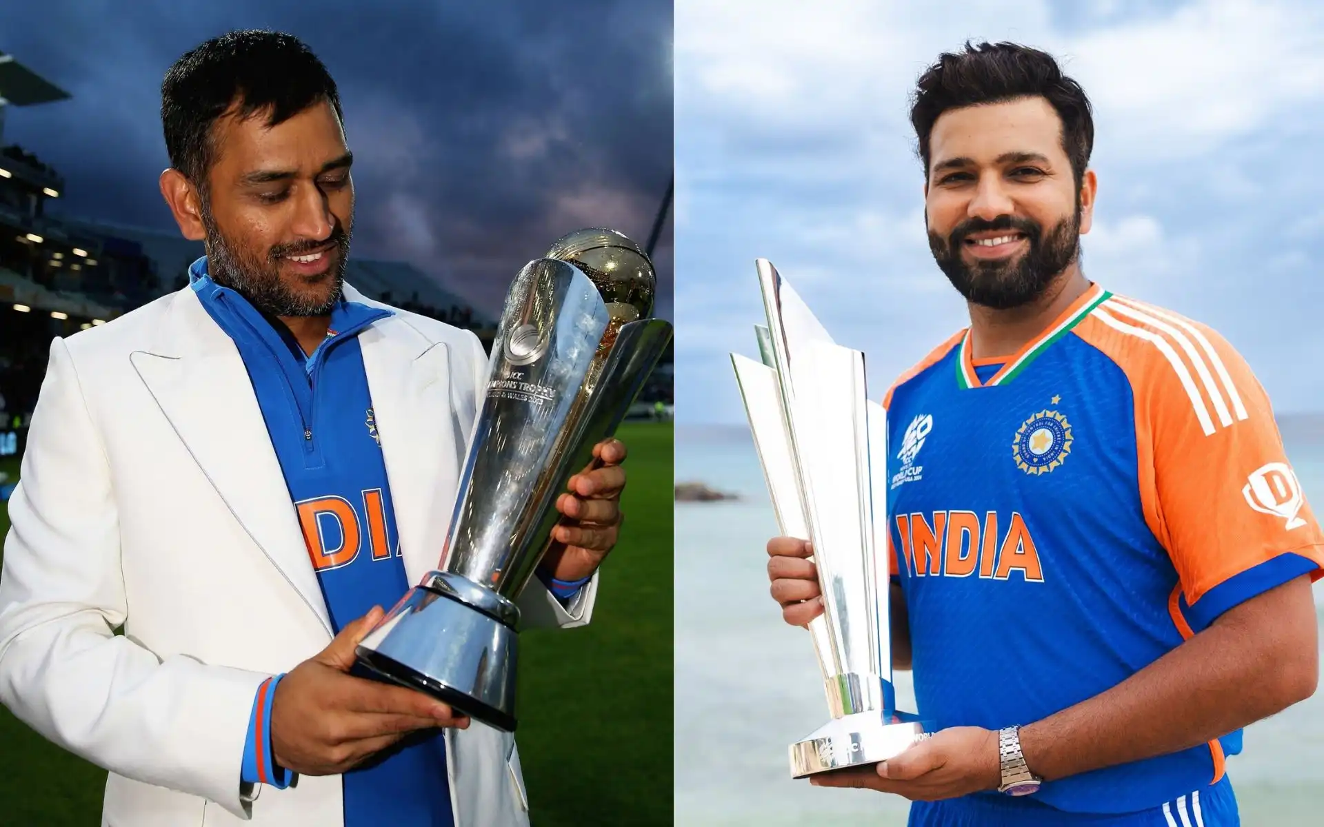 MS Dhoni and Rohit Sharma [Source: @SPORTYVISHAL/X.com]