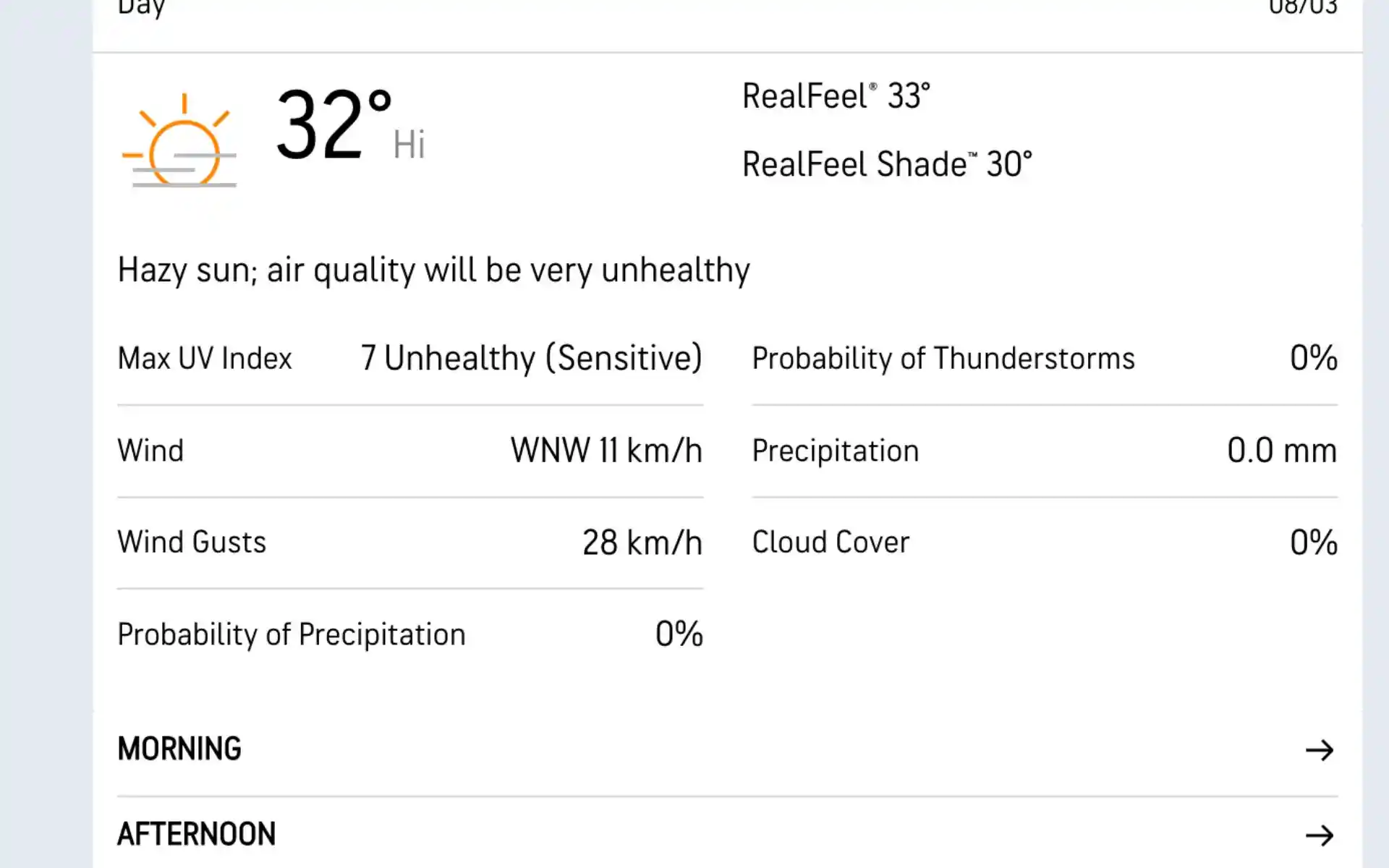 UPW बनाम RCB मौसम रिपोर्ट (स्रोत: @AccuWeather.com)