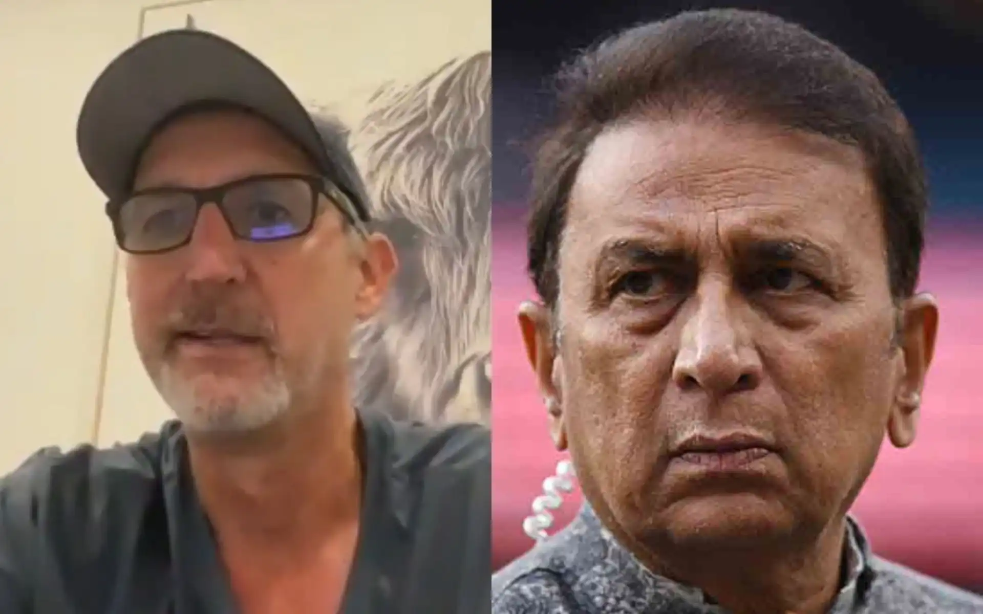 Jason Gillespie and Sunil Gavaskar [Source: @SajSadiqCricket, @muffadal_vohra/x]
