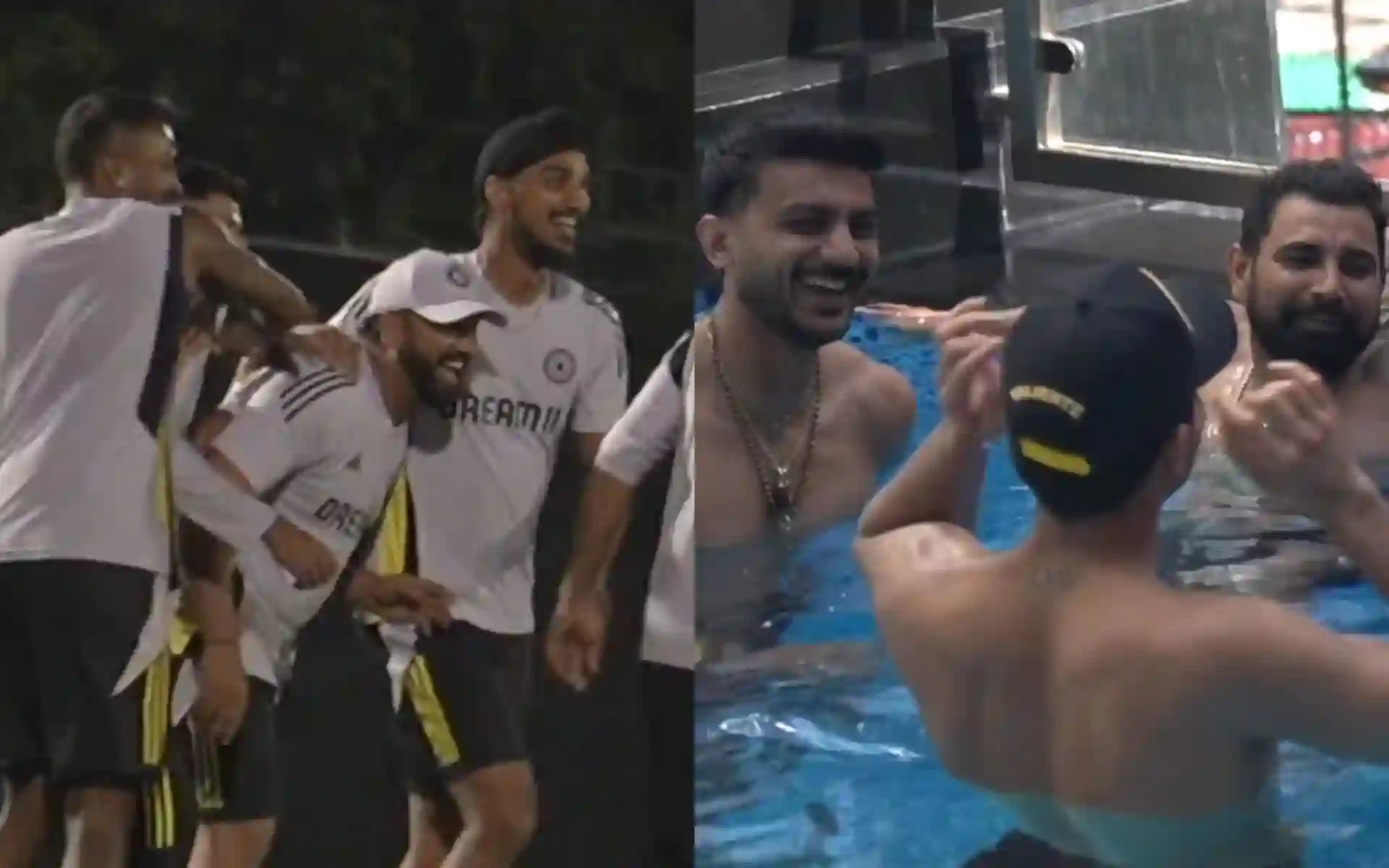 Rohit Sharma and the Indian team recovering and relaxing [Source: @BCCI.tv]