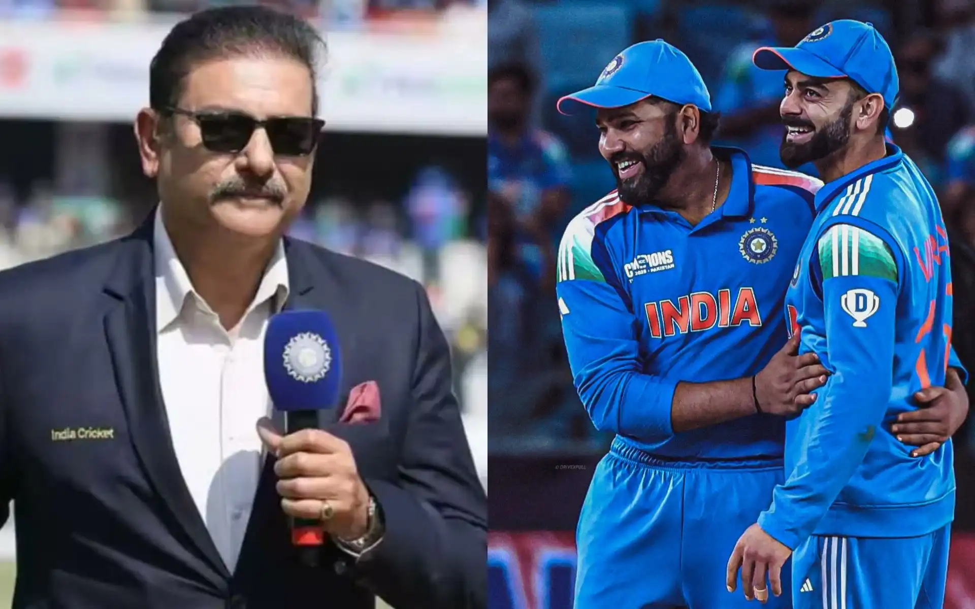 Ravi Shastri, Rohit Sharma and Virat Kohli [Source: @pprja_14/X.com]