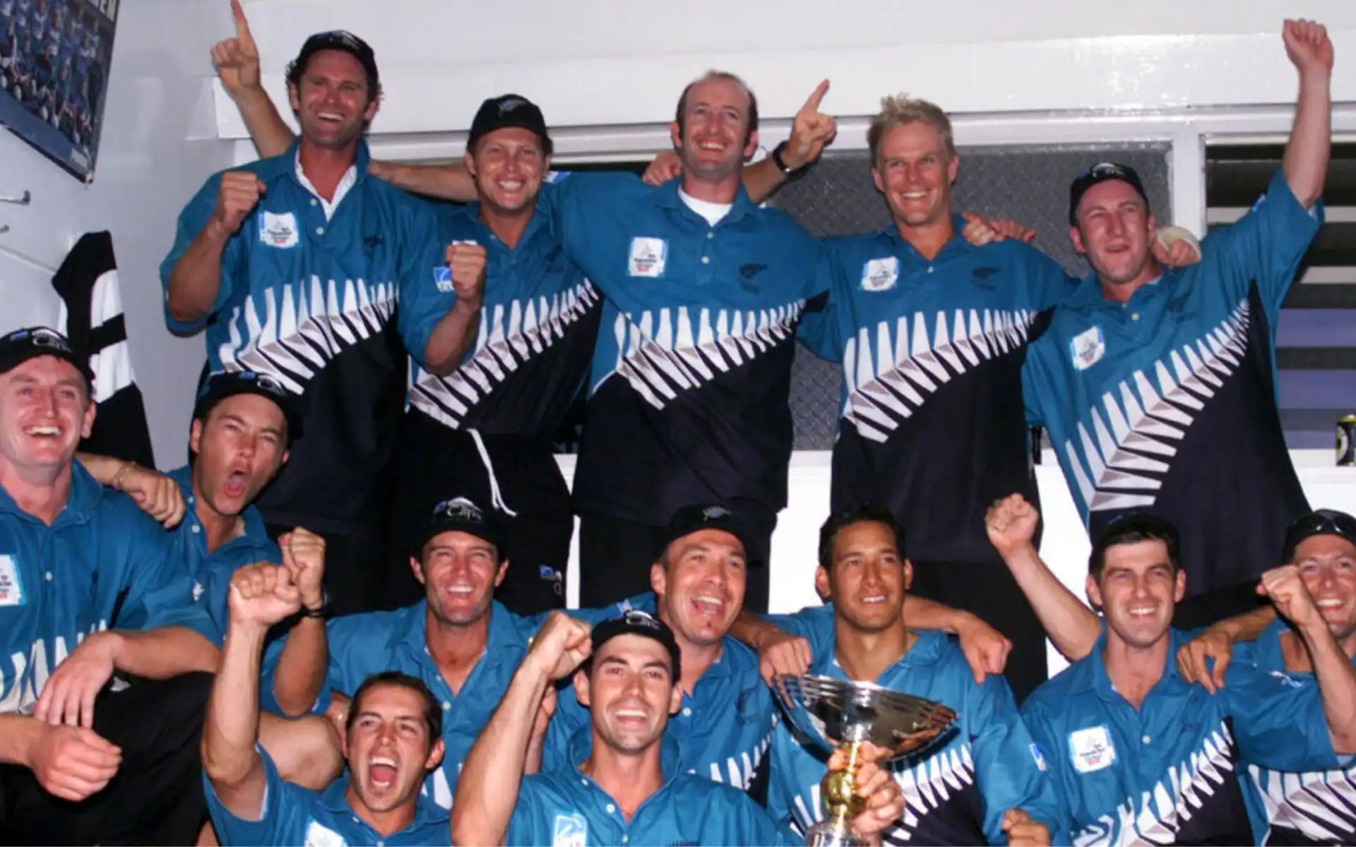 New Zealand after winning the 2000 ICC Knockout Tournament [Source: @sportstarweb/x.com]