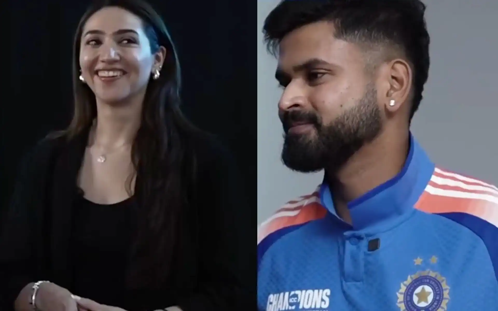 Shreyas Iyer makes sports anchor blush [Source: @AdamDhoni1/X.com]