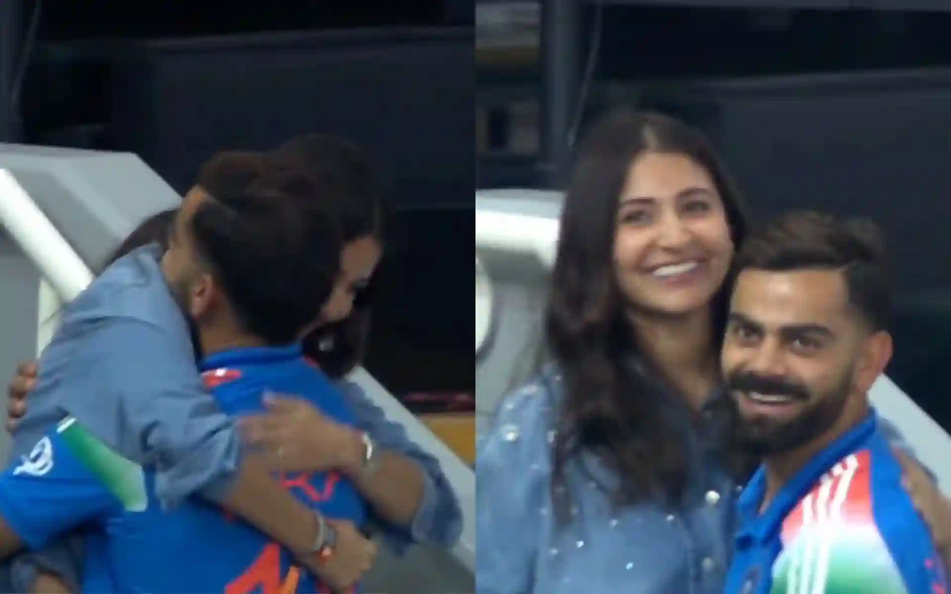 Anushka Sharma and Virat Kohli after Champions Trophy 2025 win (Source: Screengrab from JioStar)