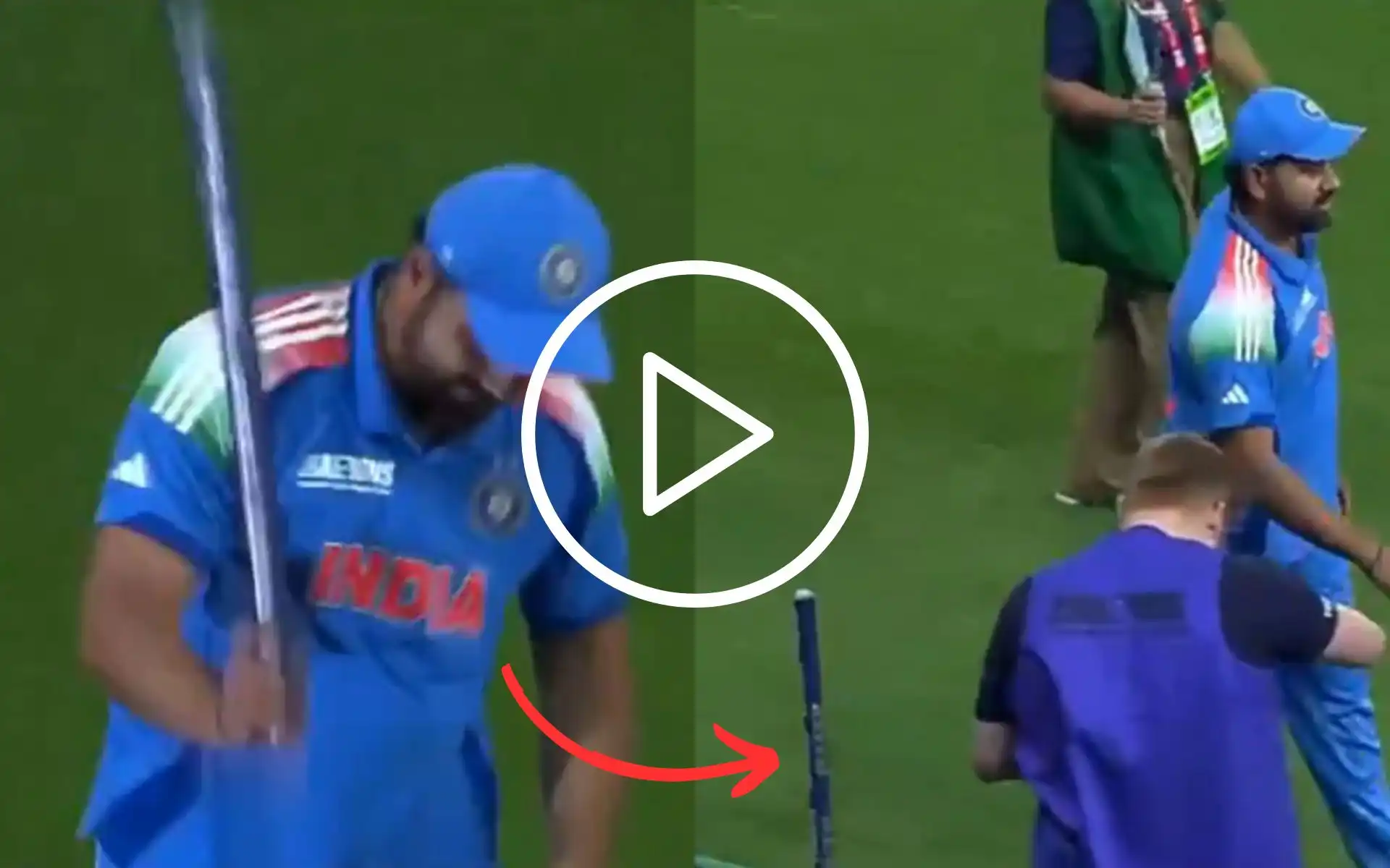 [Watch] Rohit Sharma Brings Out Cool Skill With Stump After Champions Trophy Triumph