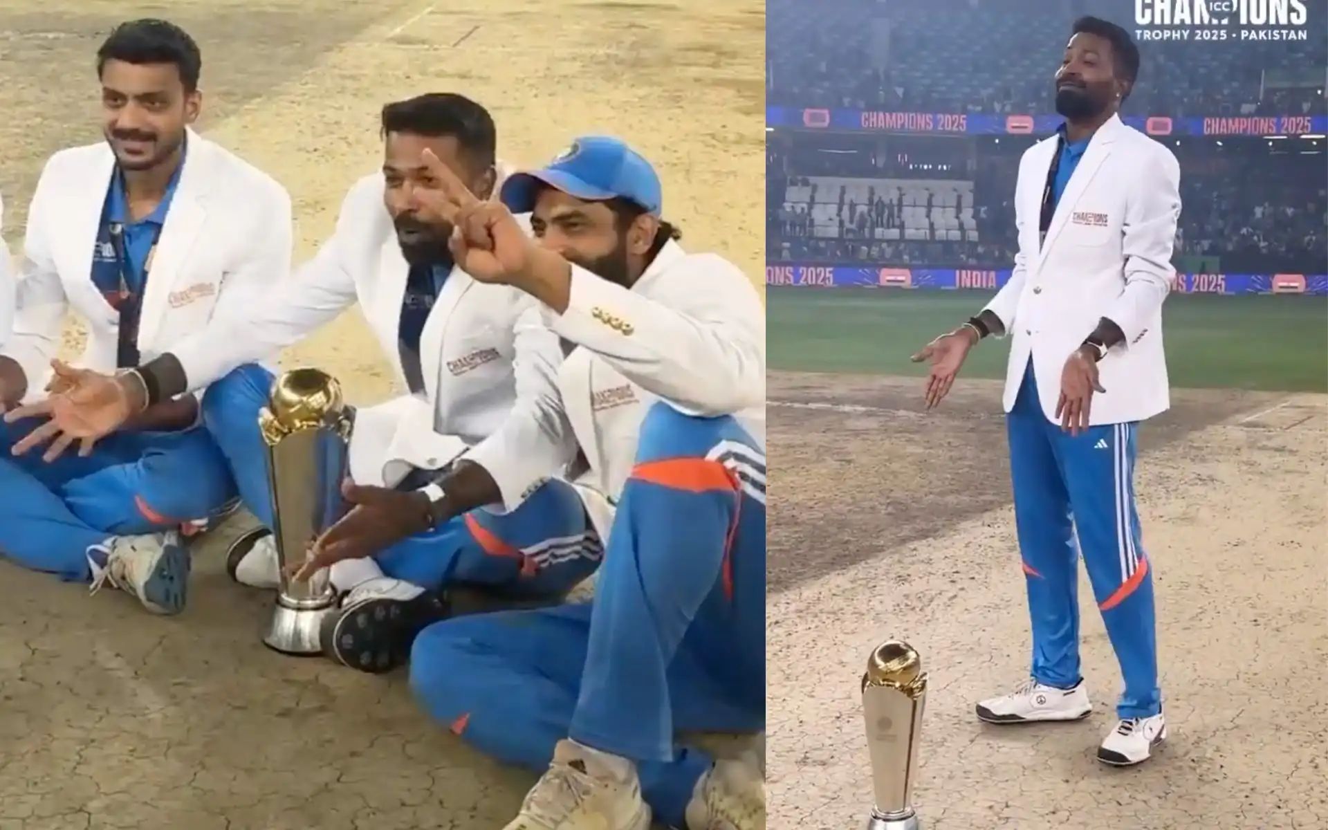 Hardik Pandya enjoying the title win with the Indian team [Source: @IAbhay_Pratap/x.com]