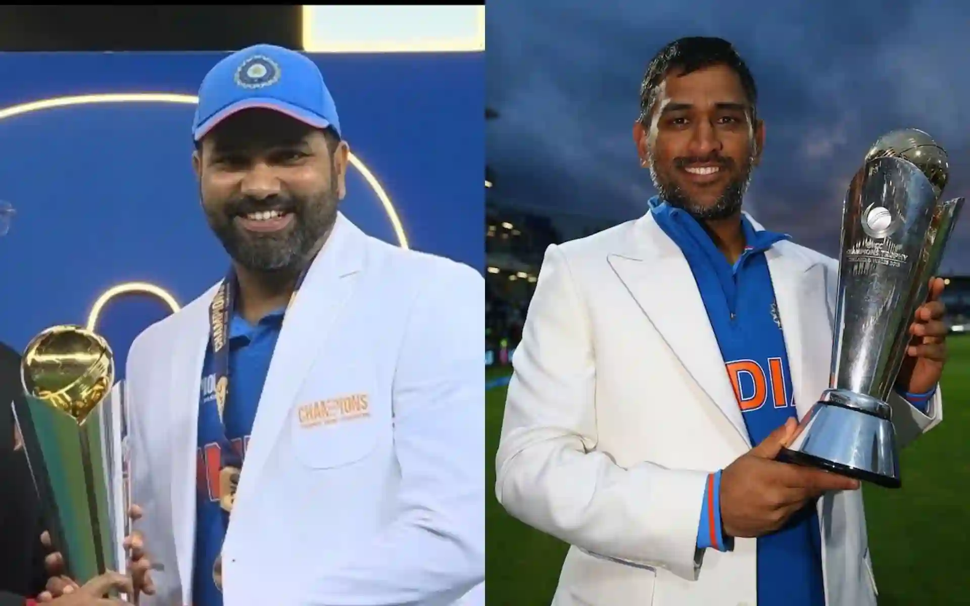 Rohit Sharma vs MS Dhoni [Source: @mufaddal_vohra, @BCCI/x.com]