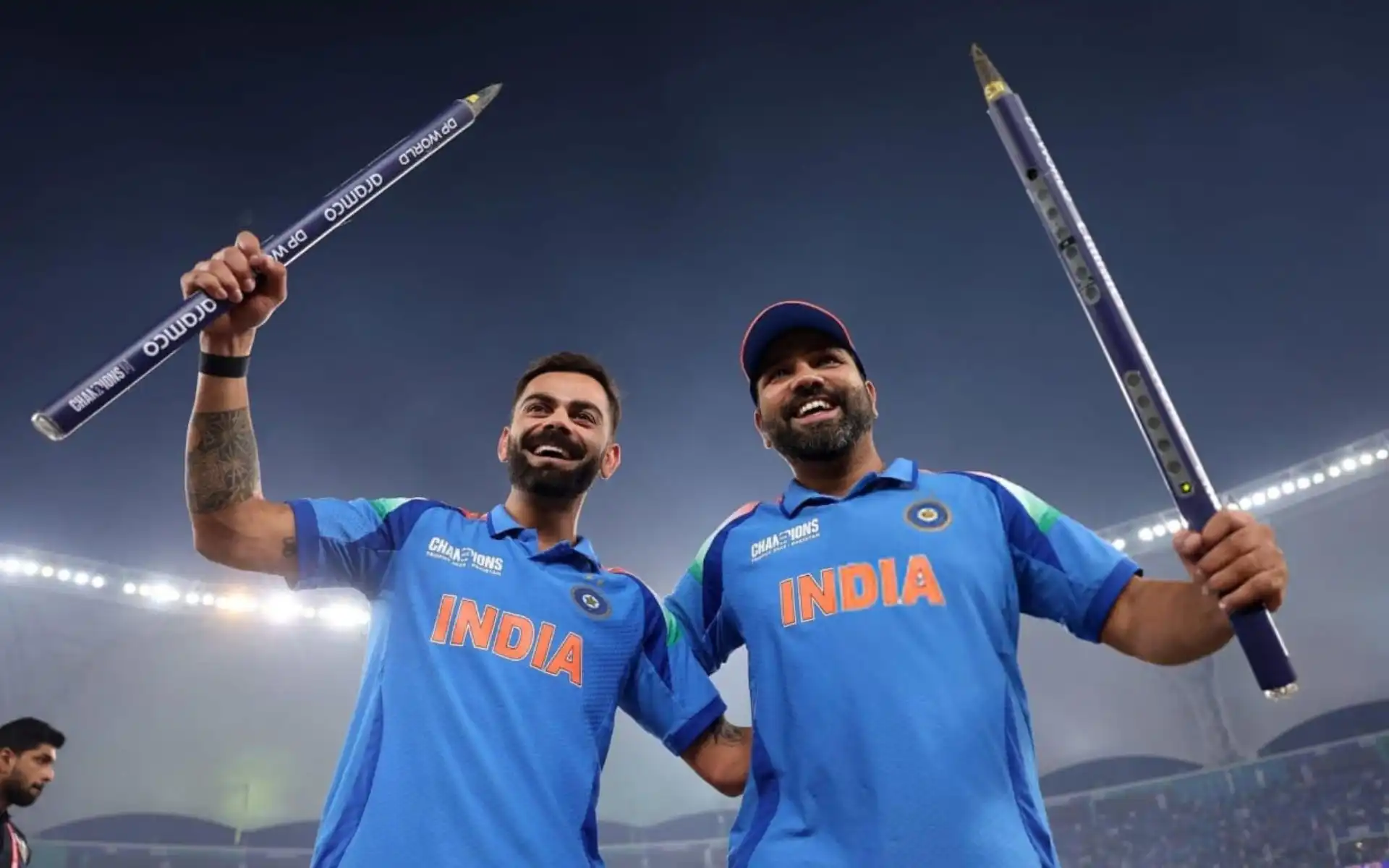 Virat Kohli and Rohit Sharma win their second Champions Trophy title. [Source - mufaddal_vohra/x.com]