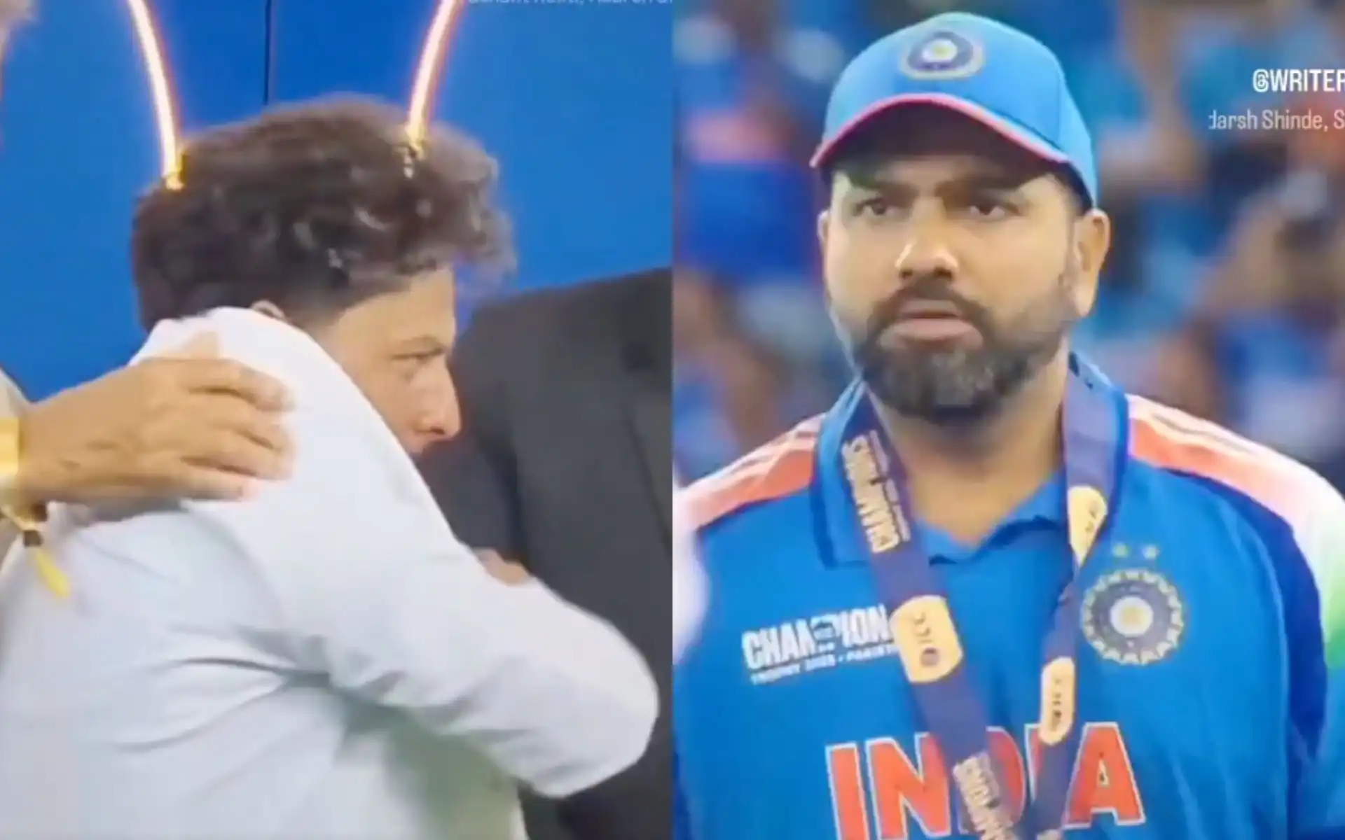Kuldeep Yadav angers Rohit Sharma after Champions Trophy win [Source:@academy_dinda/X.com]