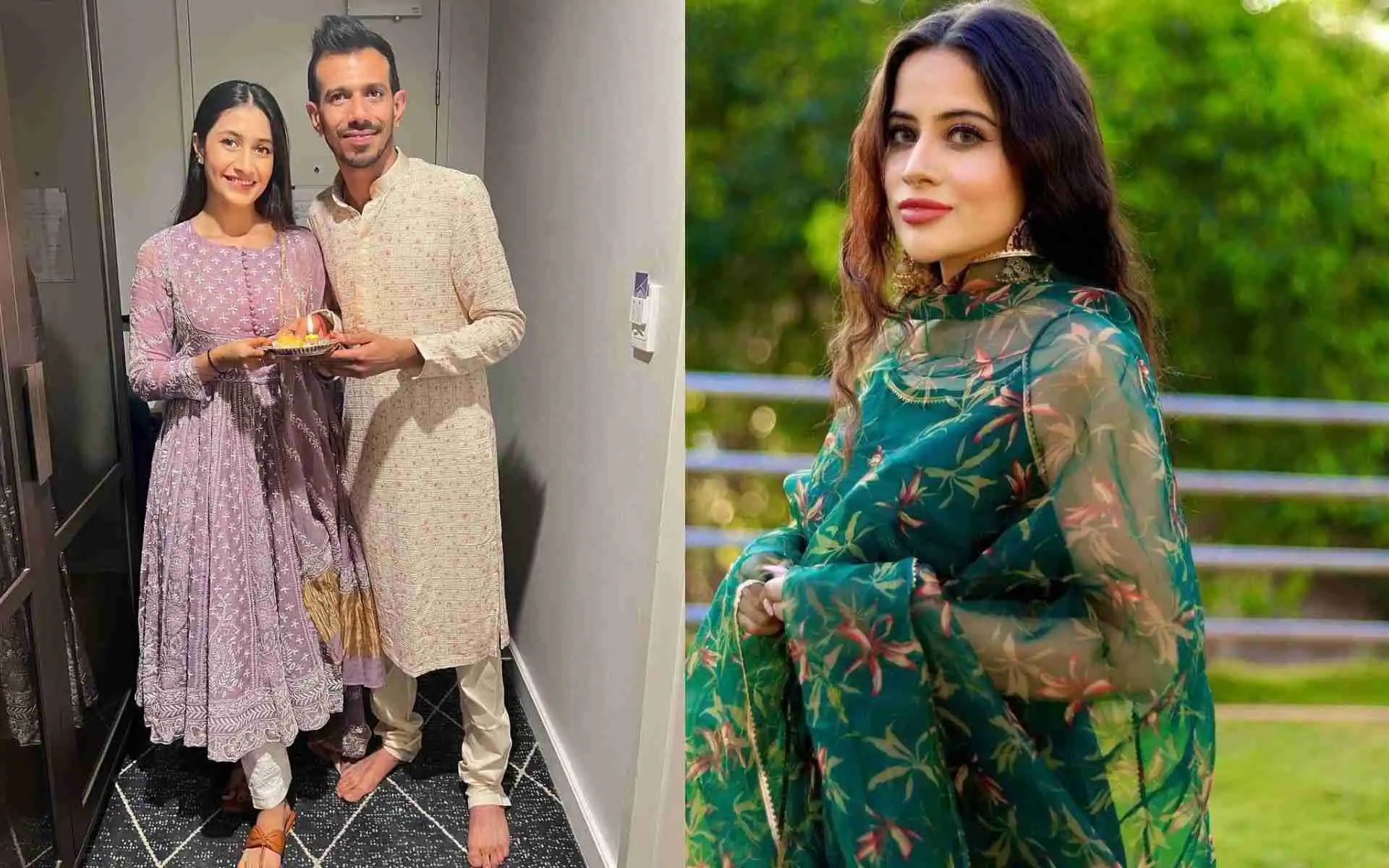 Dhanashree Verma-Yuzvendra Chahal And Urfi Javed (Source:@DhanshreeVerma9and@BiggBoss_Tak/X.com)