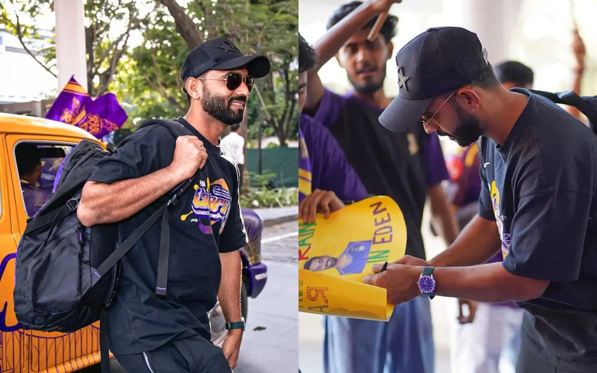 Ajinkya Rahane arriving in Kolkata [Source: @kkriders/Instagram]
