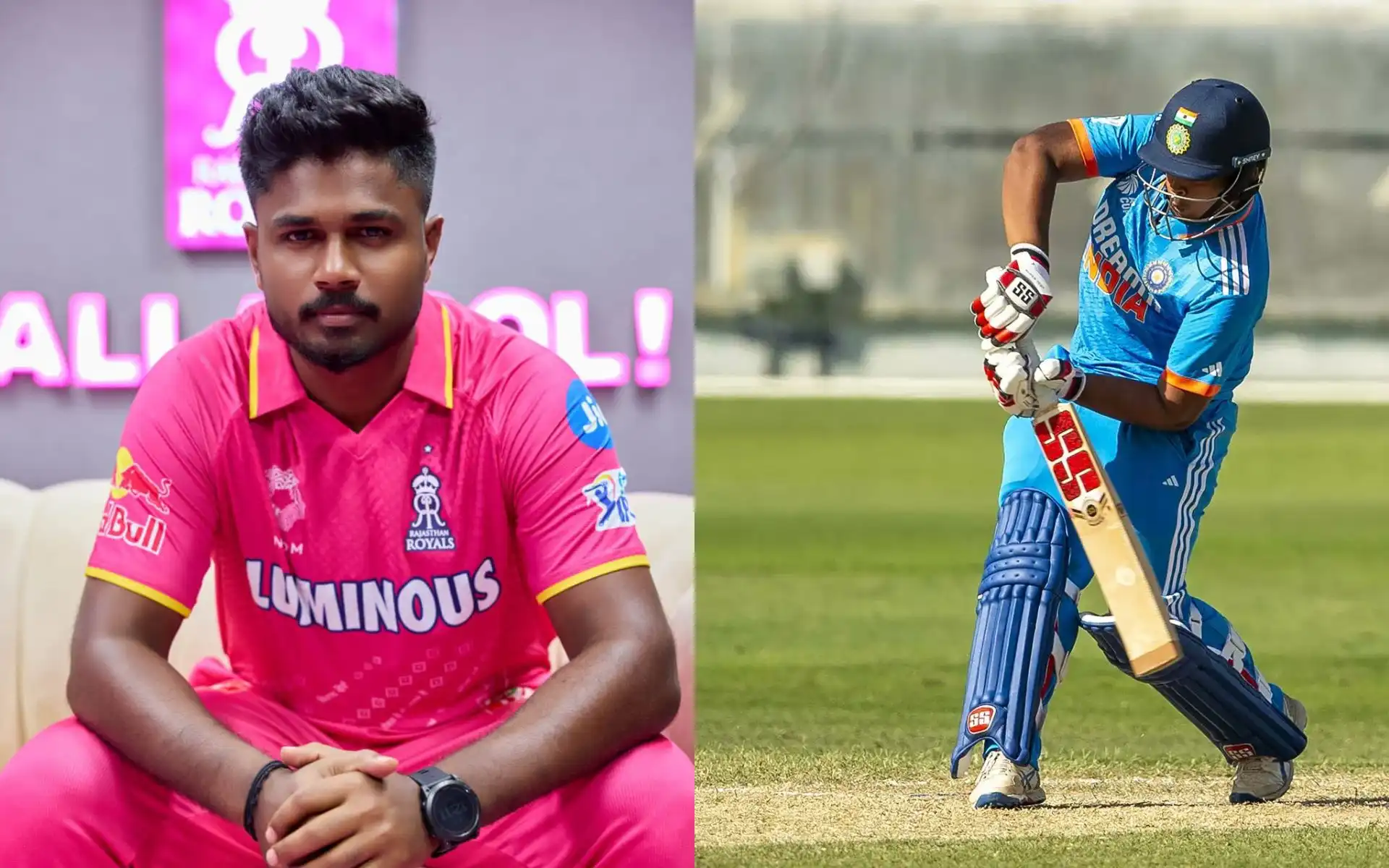 Sanju Samson and Vaibhav Suryavanshi (Source: @rajasthanroyals/X.com, @BCCI/X.com)