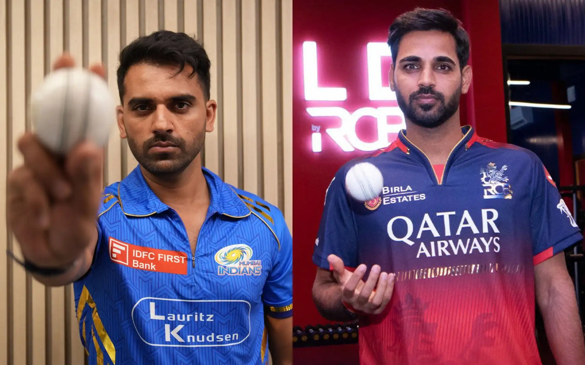 Deepak Chahar and Bhuvneshwar Kumar [Source: @MIPaltanFamily, @mufaddal_vohra/x.com]