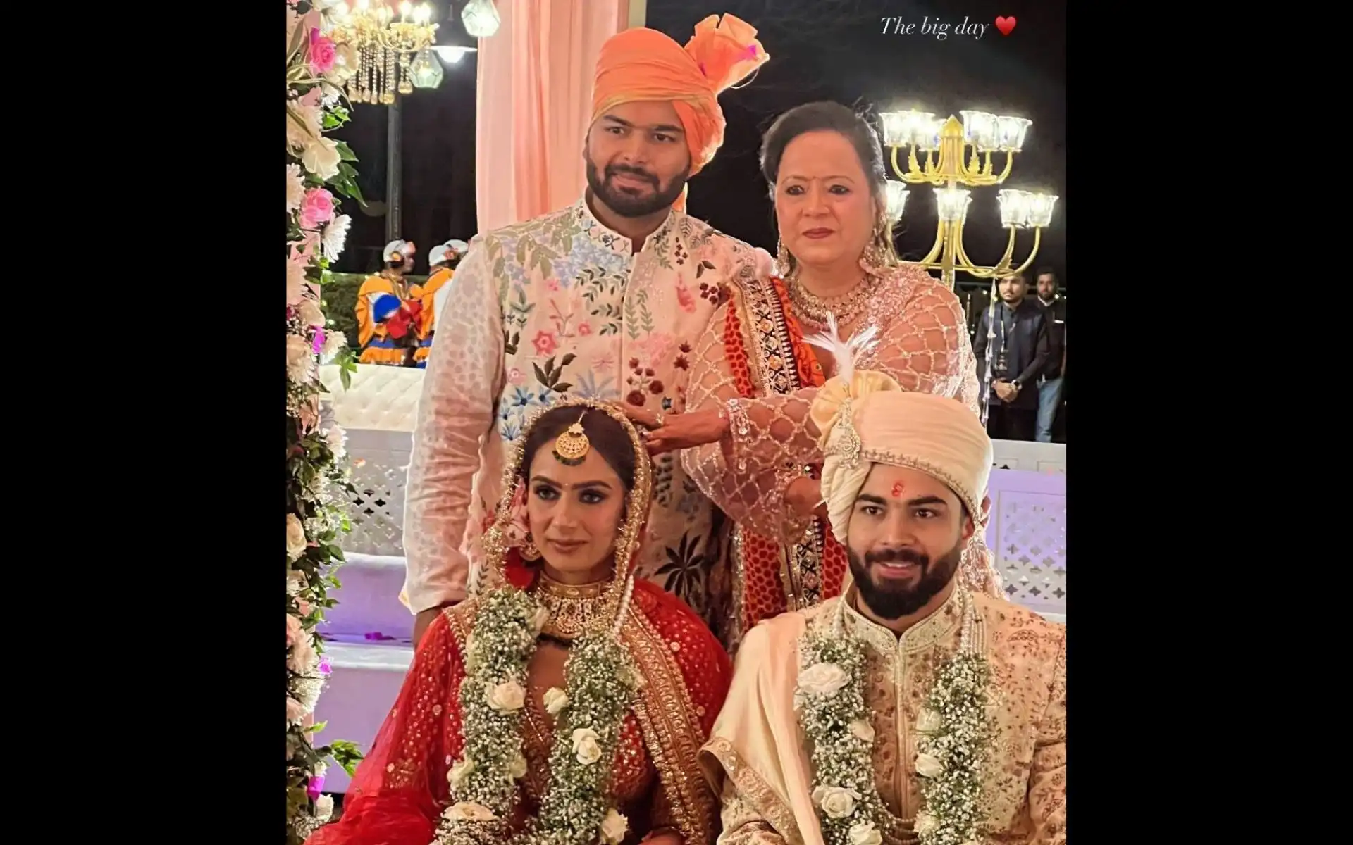 Rishabh Pant at his sister's wedding [Source: @mufaddal_vohra/X.com]