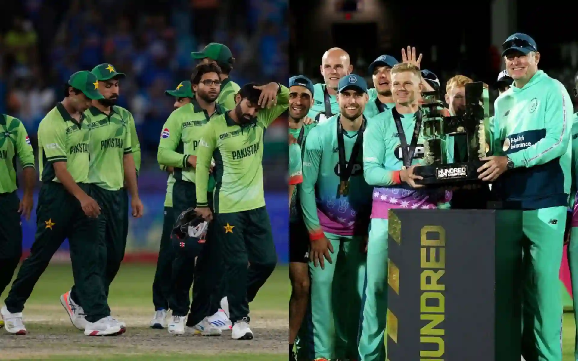Pakistan team players and Oval Invincibles [Source: AP, @ImTanujSingh/x]