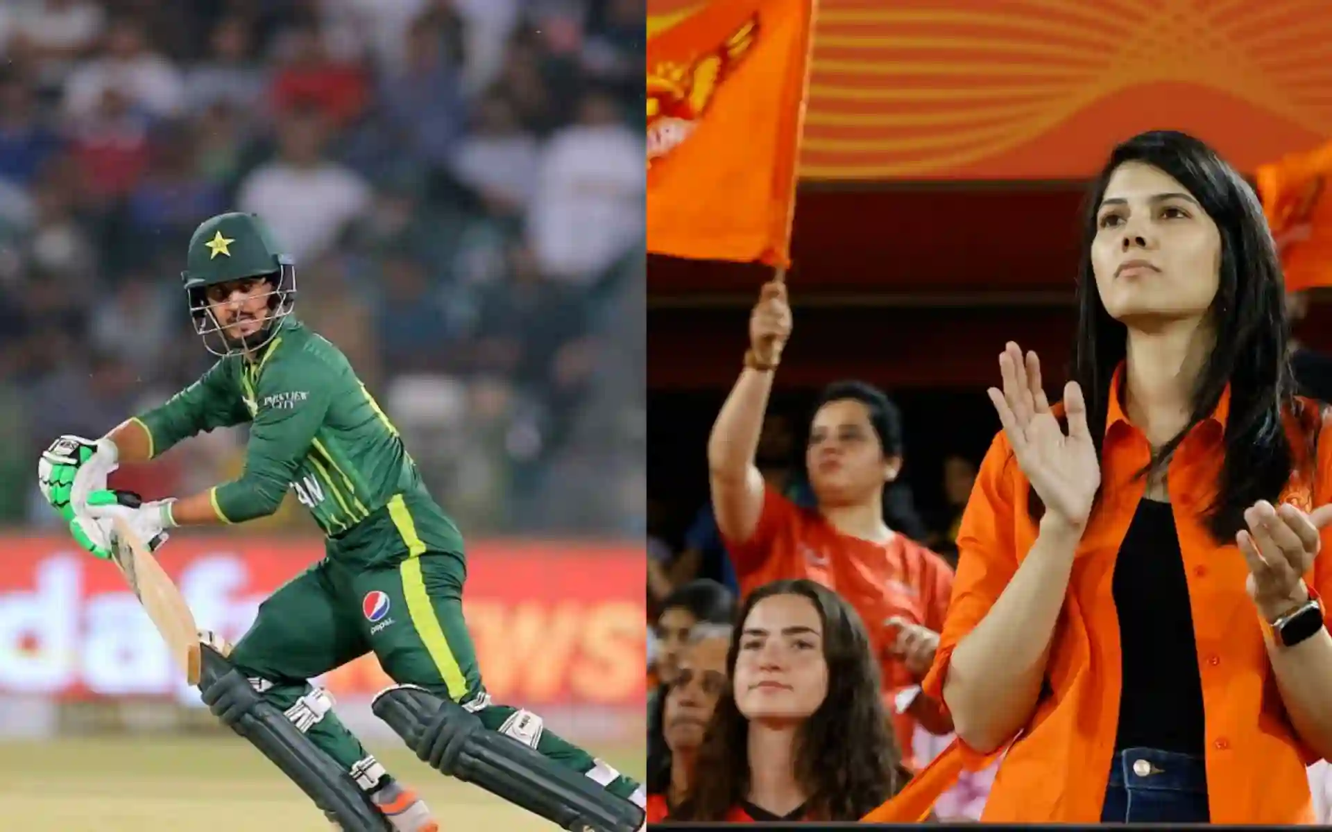 Saim Ayub and Kavya Maran- (Source:@Cricfan/X.com)