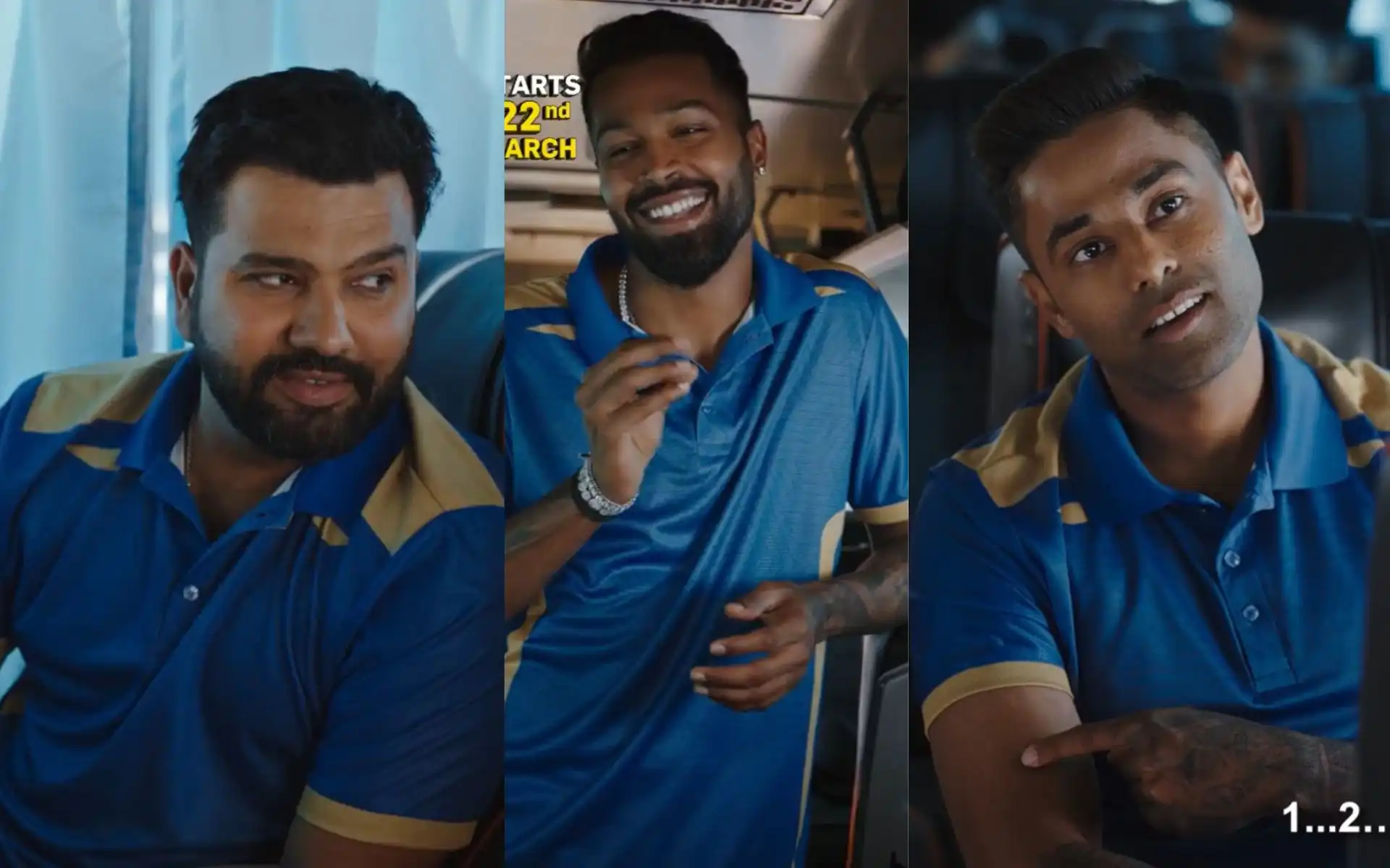 Rohit Sharma, Hardik Pandya and Suryakumar Yadav [Source: @StarSportsIndia/x]