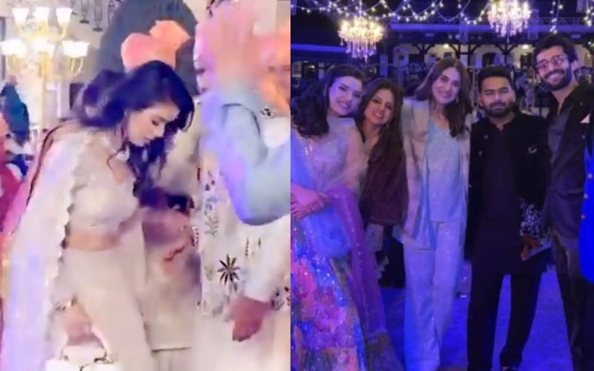 Rishabh Pant and his girlfriend in sister's wedding (Source:@rishabhattach/X.com)
