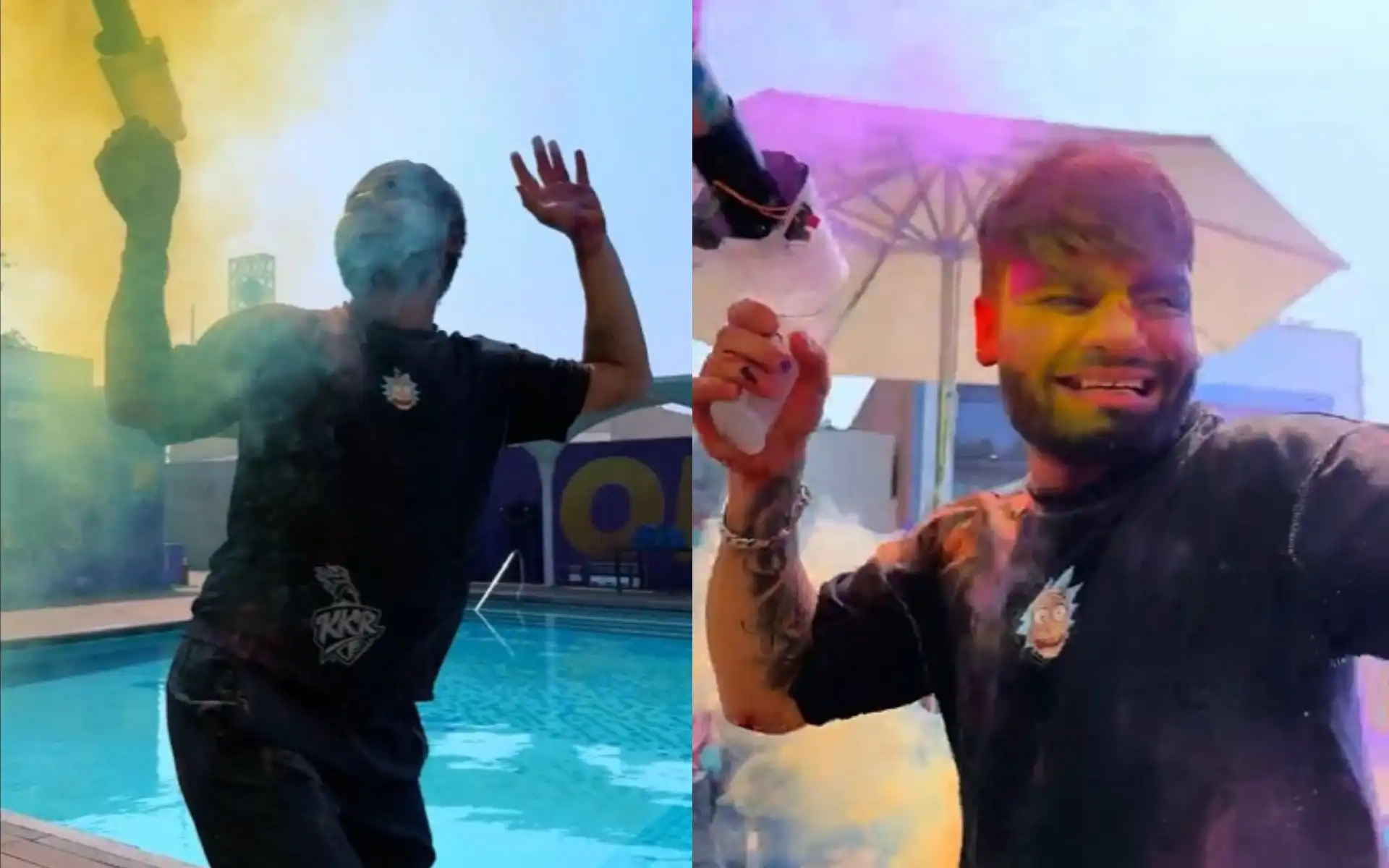 Rinku Singh celebrates Holi [Source: @KKRiders/x]