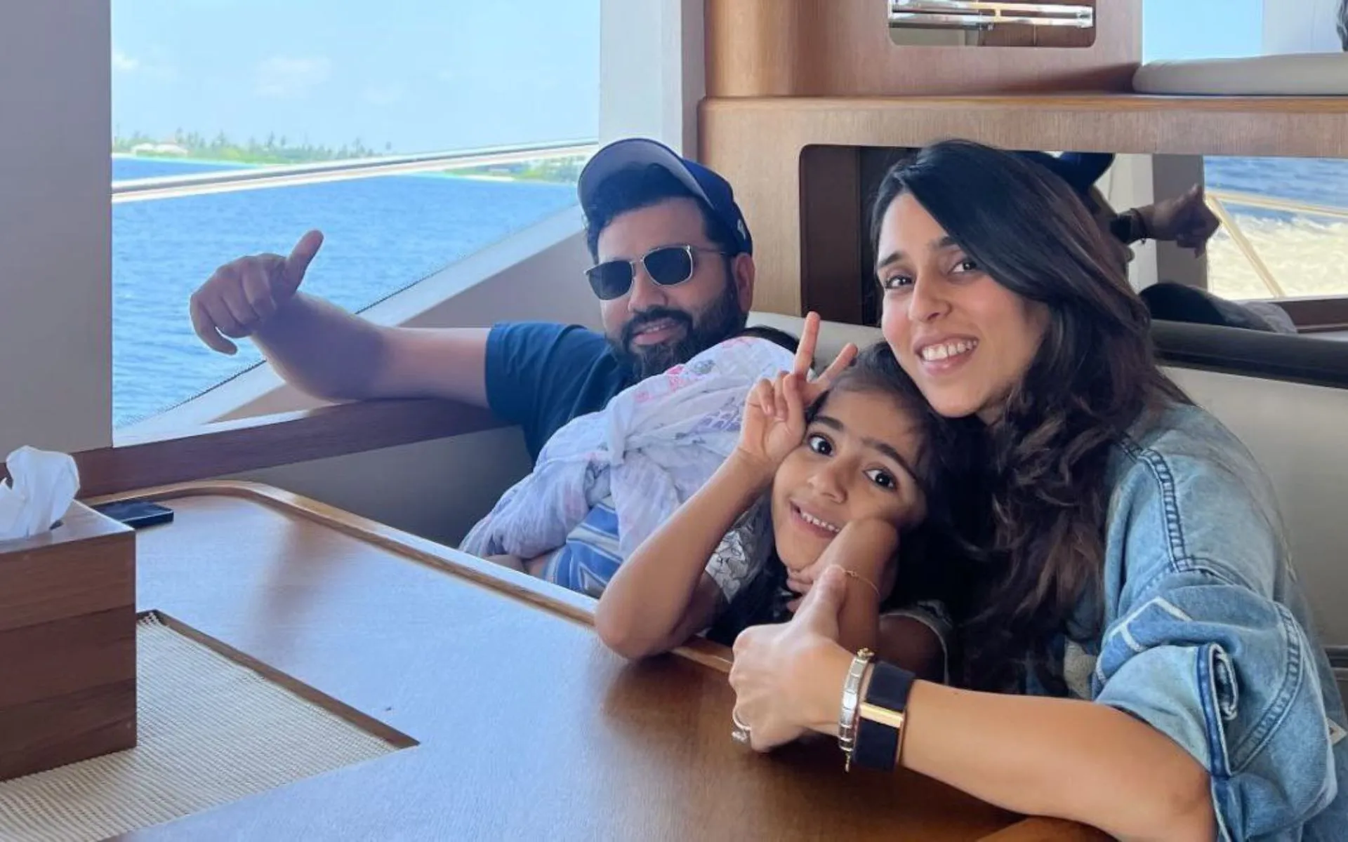 Rohit Sharma enjoying vacation [Source: @rushiii_12/X.com]
