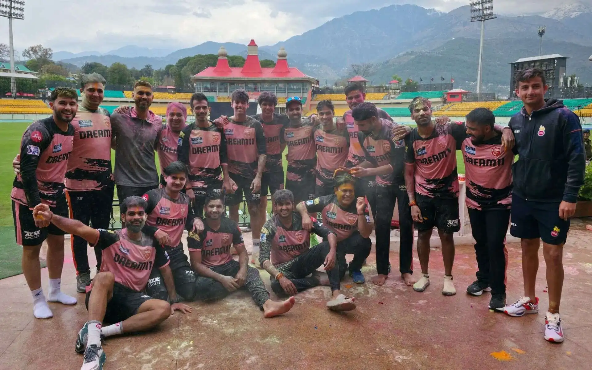 Punjab Kings' players are training in Dharamsala. [Source: @PunjabKingsIPL/X]