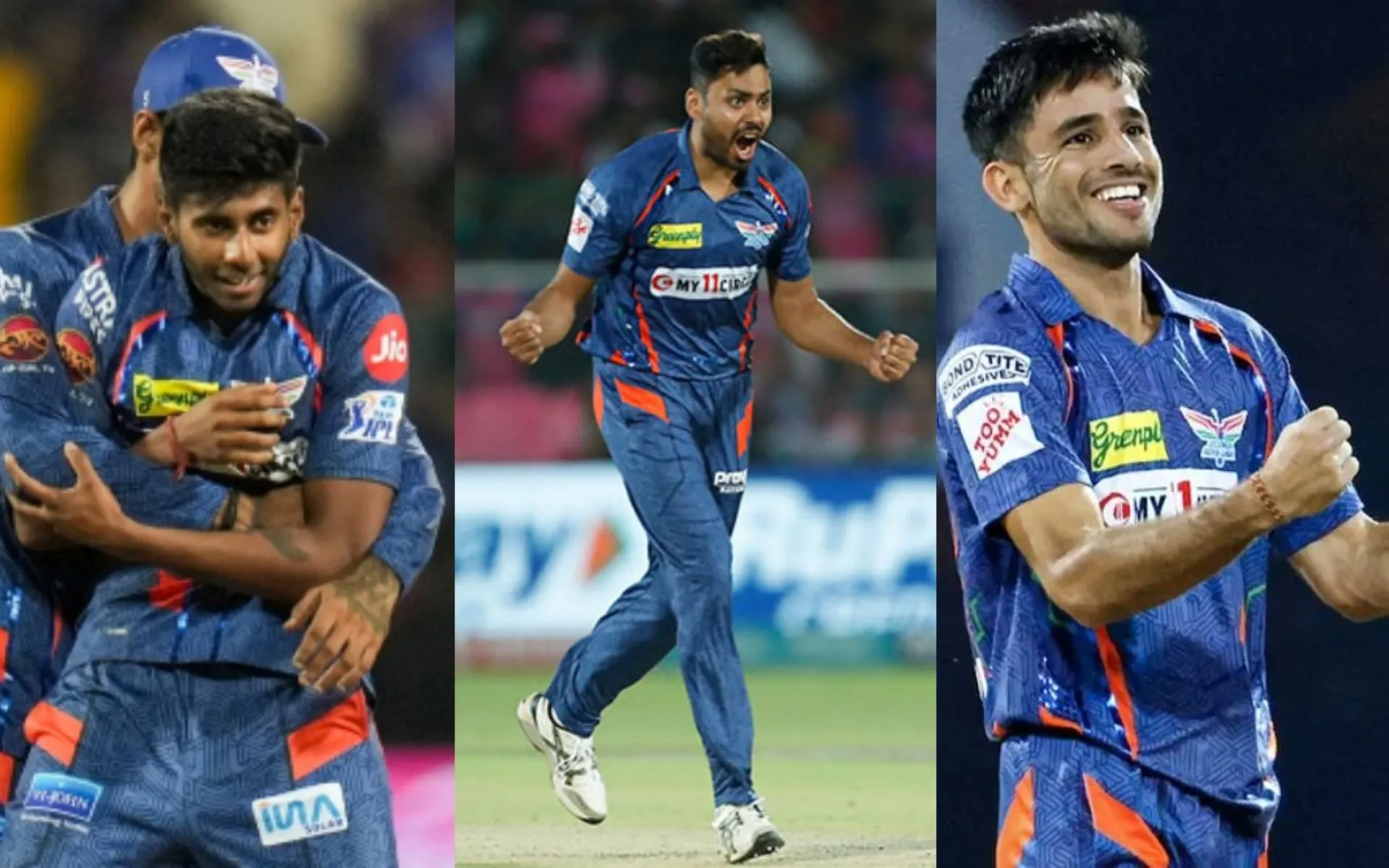 Mayank Yadav, Avesh Khan & Ravi Bishnoi [Source: @IPLtrendss, @RR_for_LIFE/x.com]