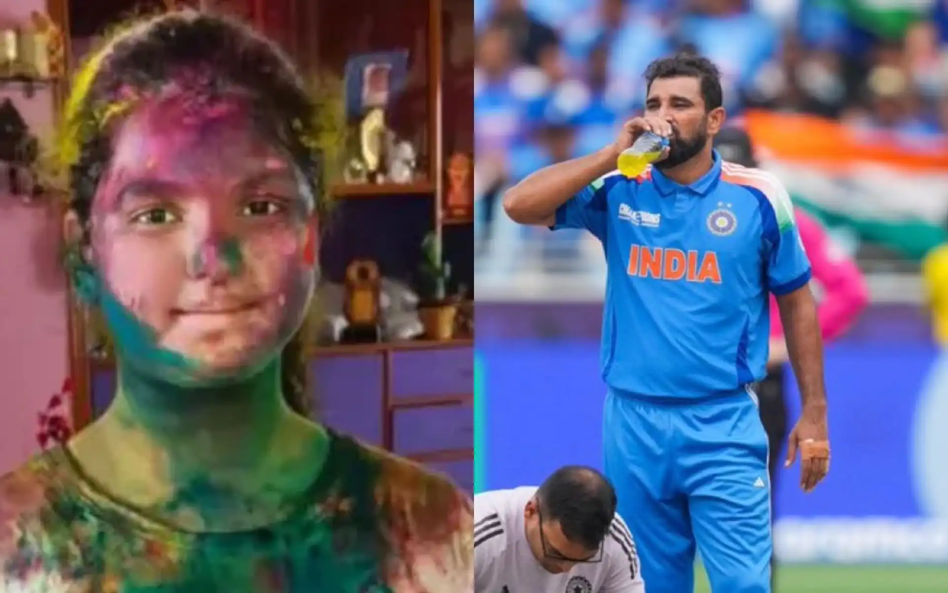 Mohammed Shami's daughter celebrates Holi (Source:@eenagers50/x.com)