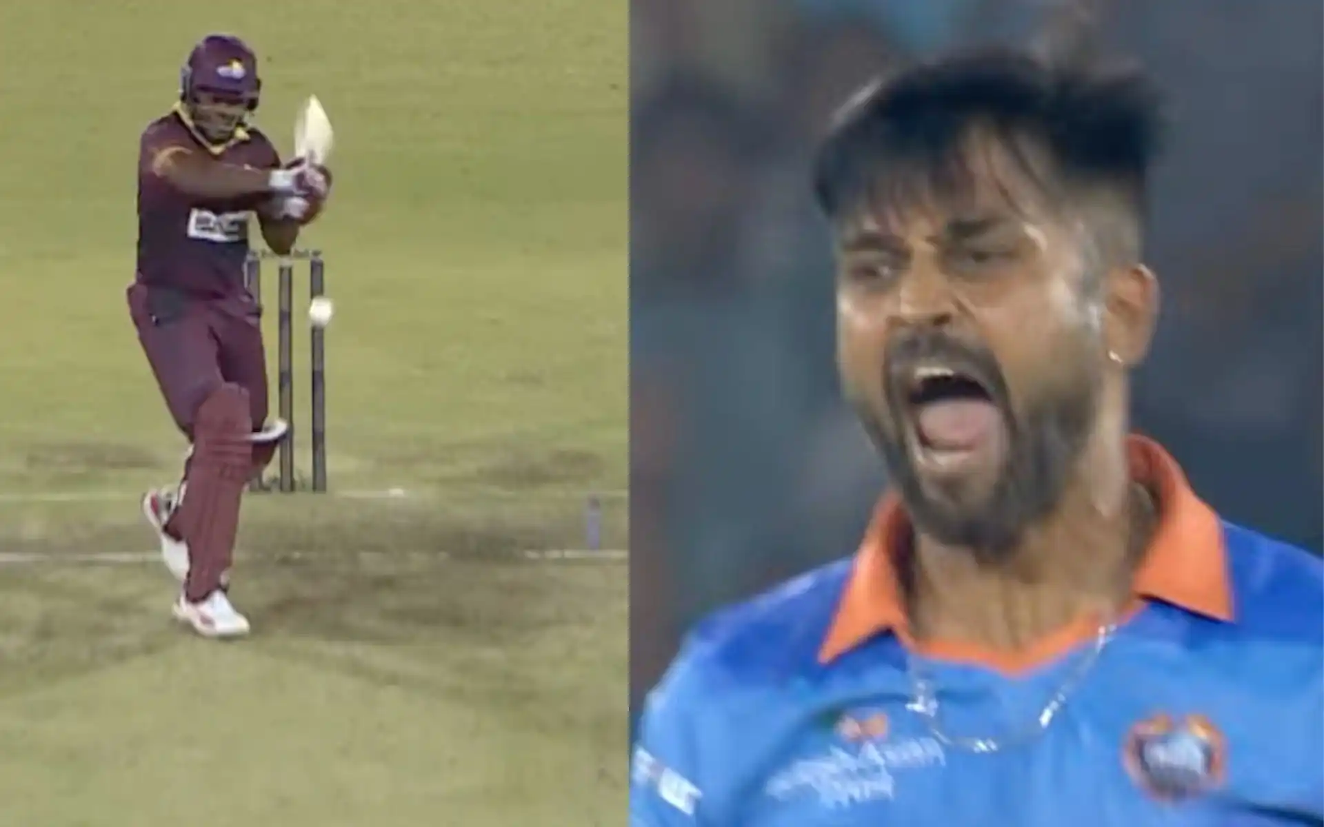 Vinay Kumar roaring in anger (Source:imlt20.oficial/Instagram)