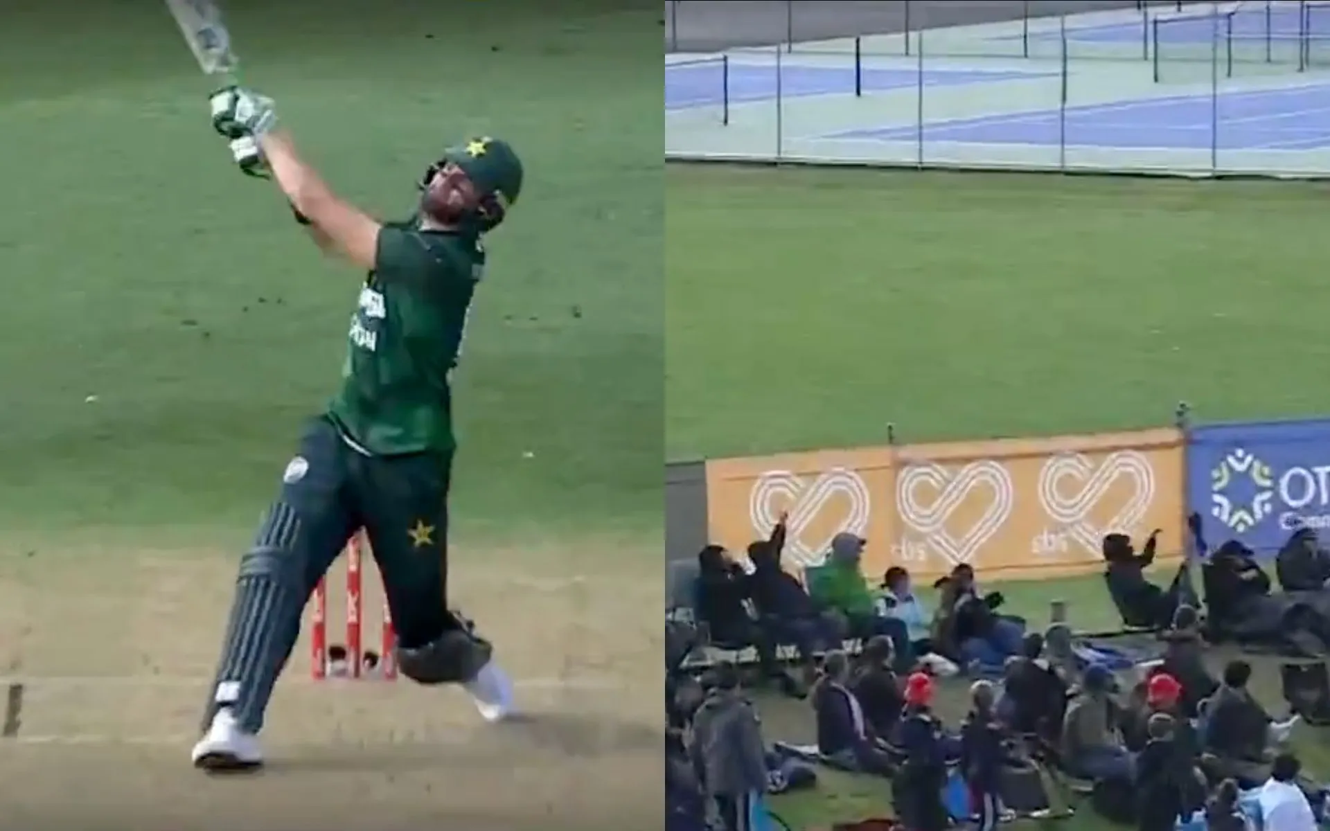 Shaheen Afrifi hits six out of the ground [Source: @kuchnahi1269083/X.com]