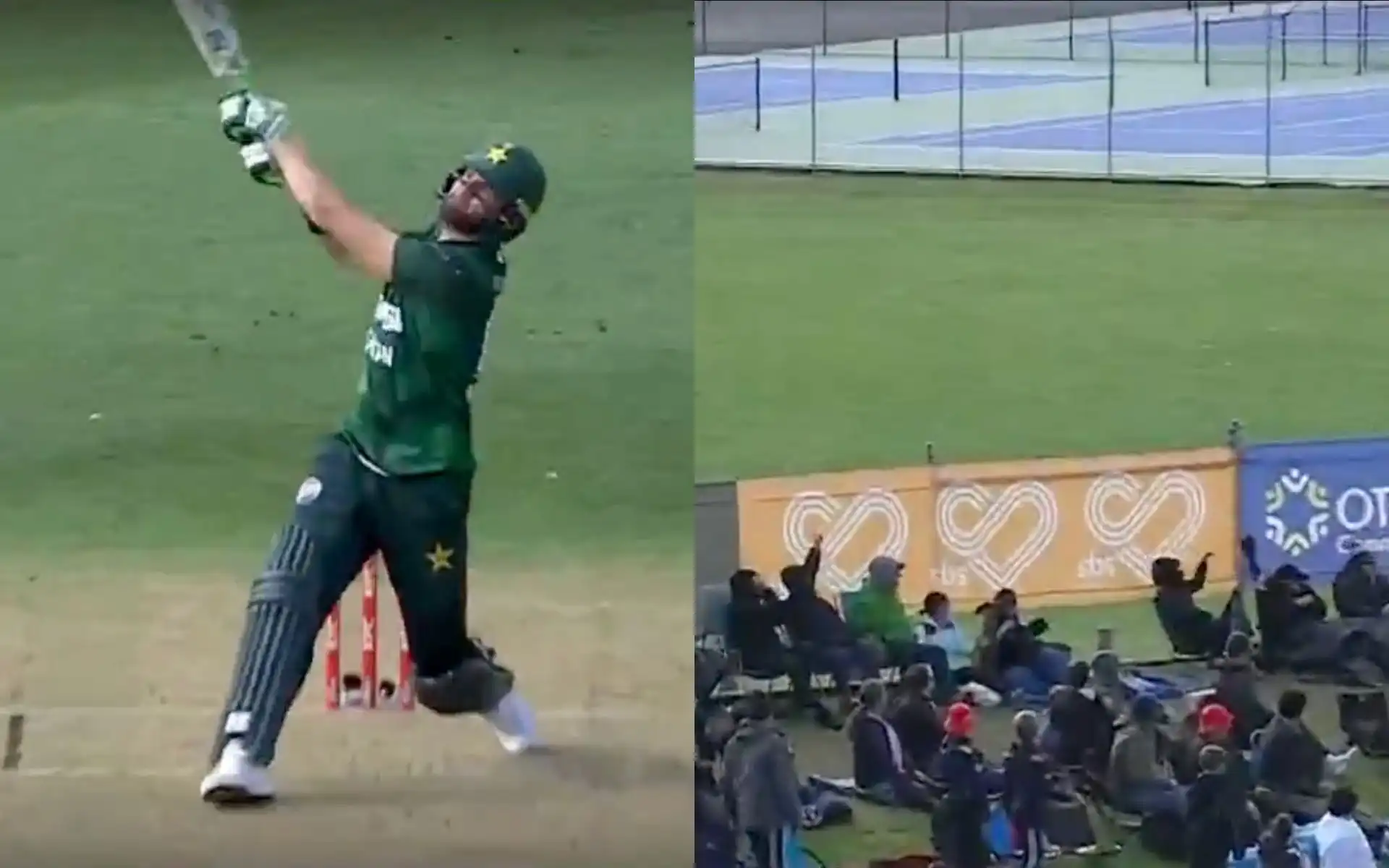 Shaheen Afrifi hits six out of the ground [Source: @kuchnahi1269083/X.com]