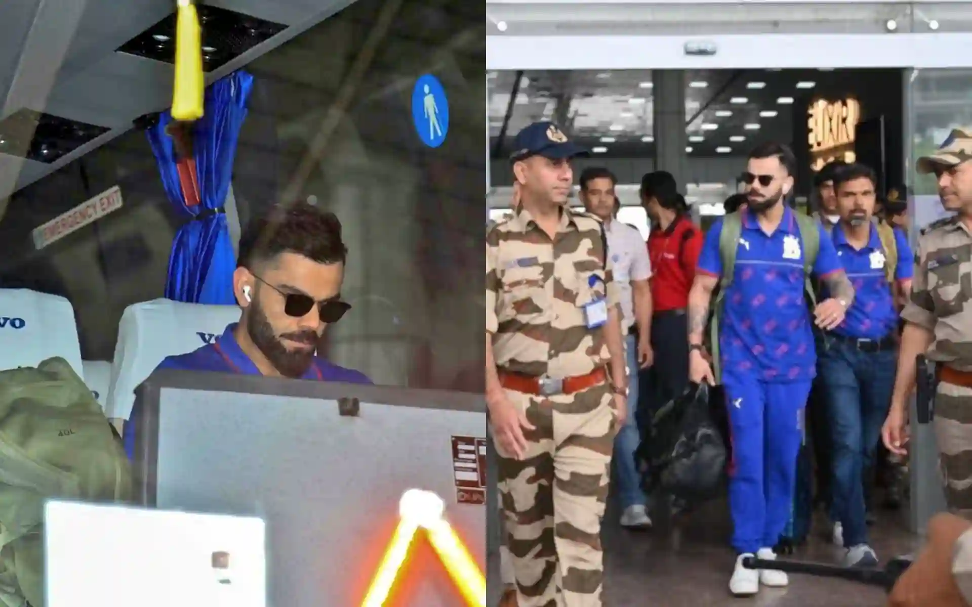 Virat Kohli In RCB team bus [Source: @Kohlisensation/X.com]