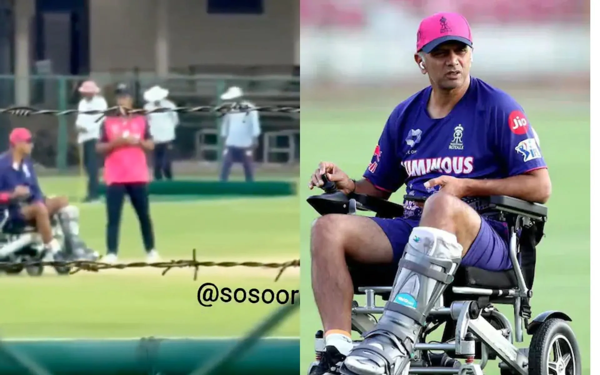 Rahul Dravid Joins Rajasthan Royals training session [Source: @sosoorma/X.com]