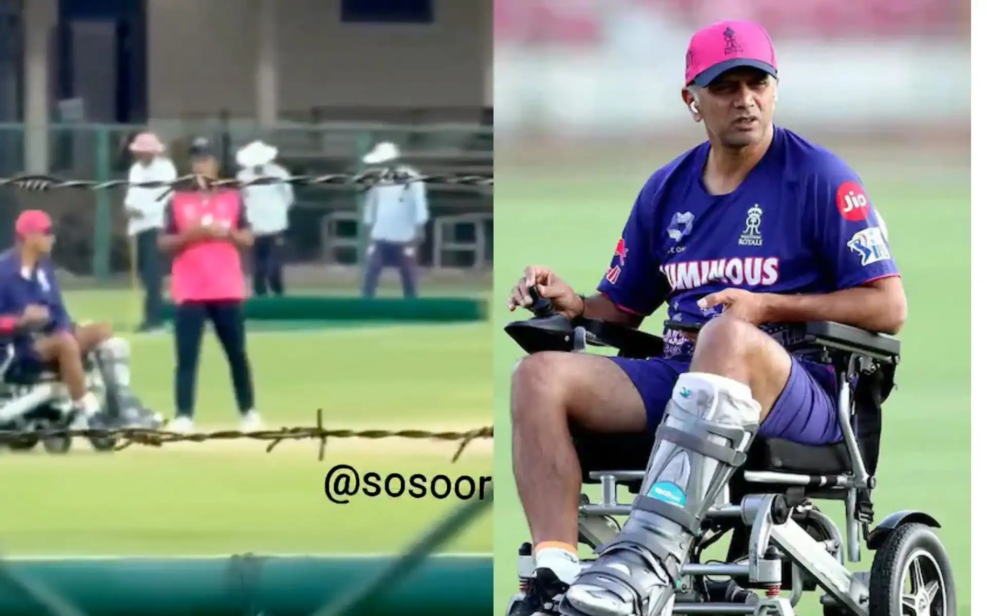 Rahul Dravid Joins Rajasthan Royals training session [Source: @sosoorma/X.com]