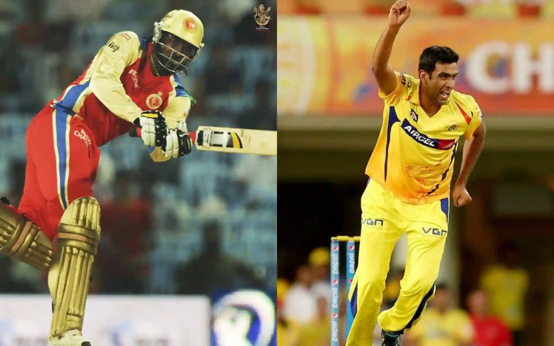 Srikkanth Decodes Gayle-Ashwin Rivalry (Source: @RCBTweets/x.com, @StanMSD/x.com)