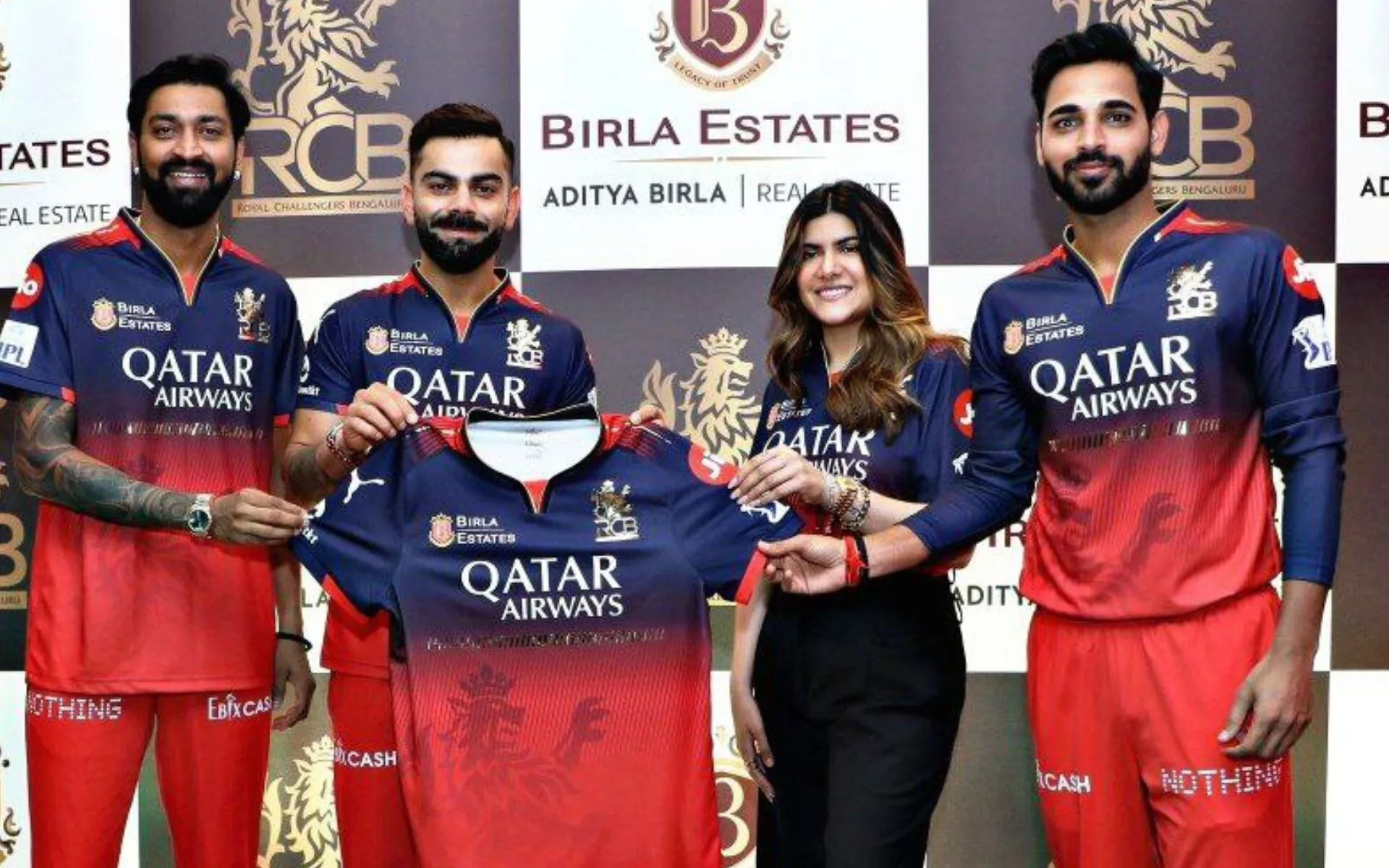 Krunal Pandya and Bhuvneshwar Kumar will play along Virat Kohli in IPL 2025 [Source: @NviiiJ25409/x.com]