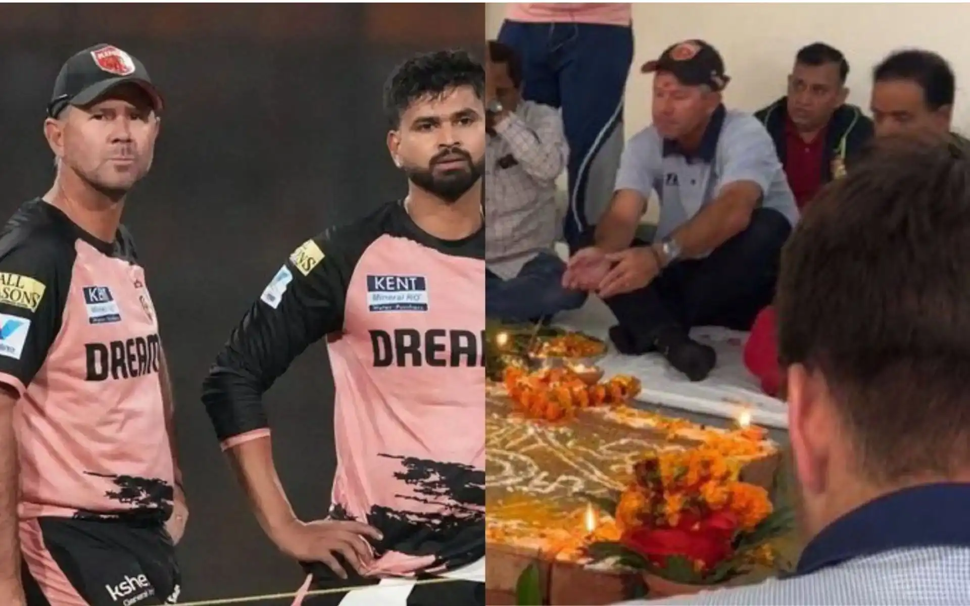 Ricky Ponting performing a puja ahead of IPL 2025 [Source: @PbksOfficial, @CricCrazyJohns/x]