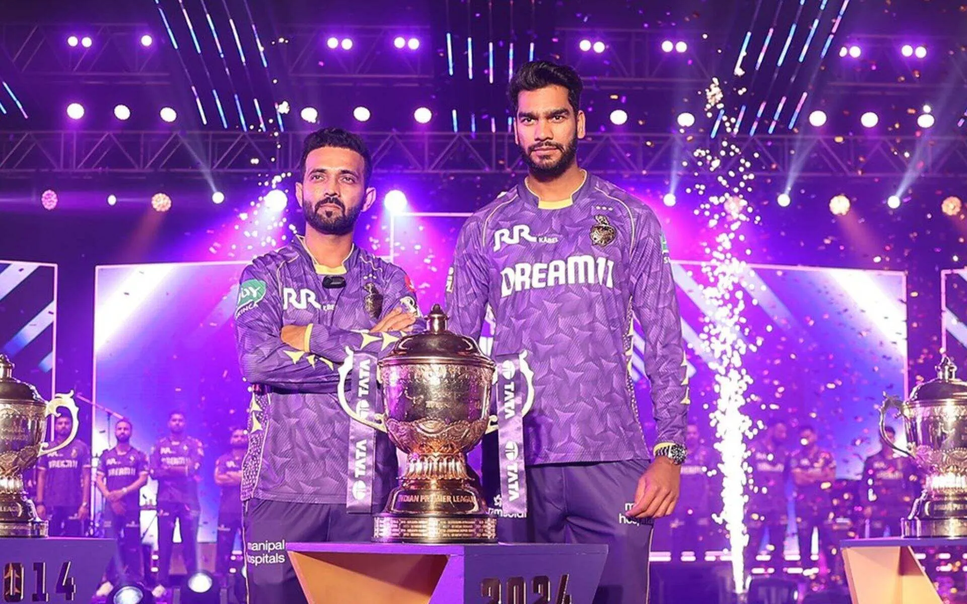 Ajinkya Rahane and Venkatesh Iyer [Source: @KKRiders/x.com]