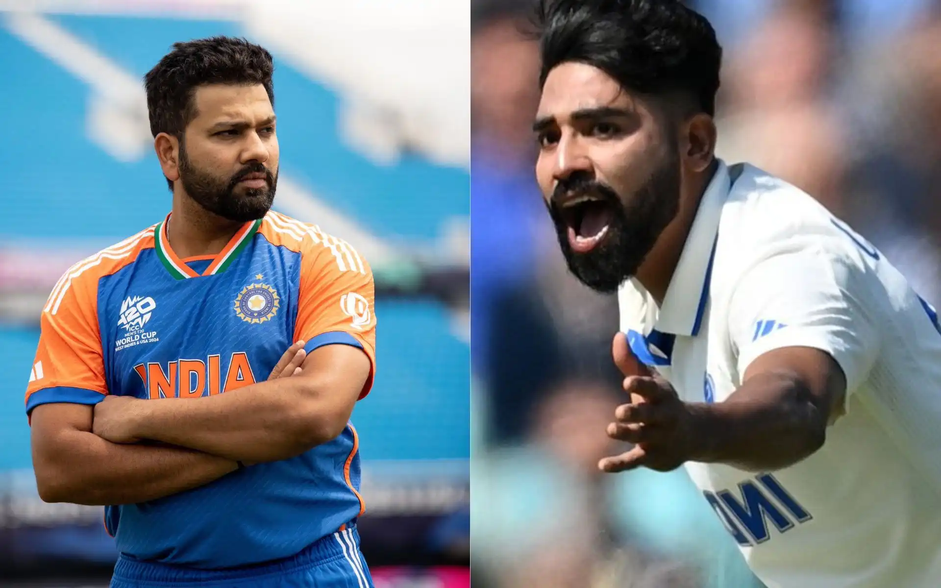 Rohit Sharma and Mohammed Siraj [Source: @ImRo45/X.com]