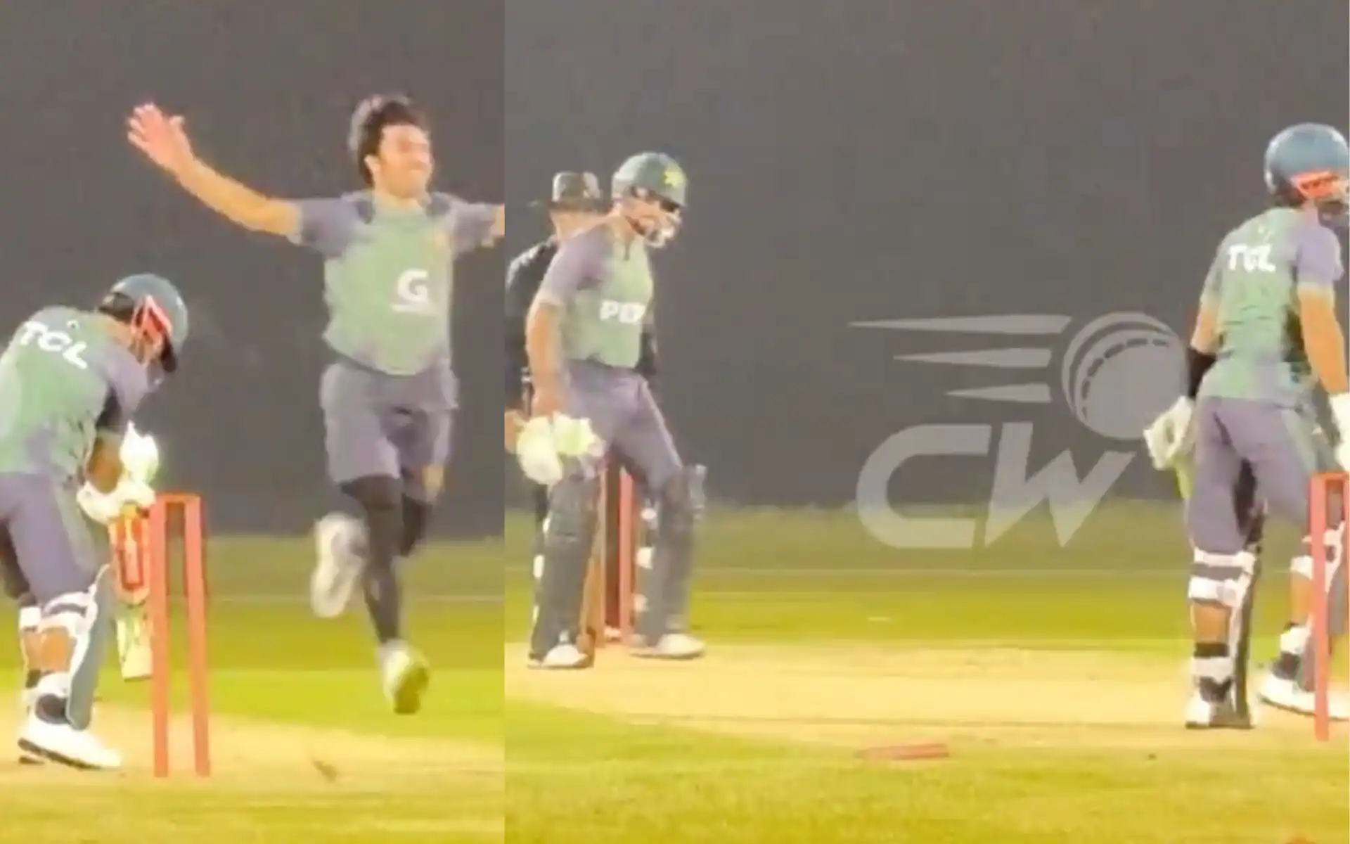 Mohammad Rizwan gets bowled (Source:@Cricwick/X.com)