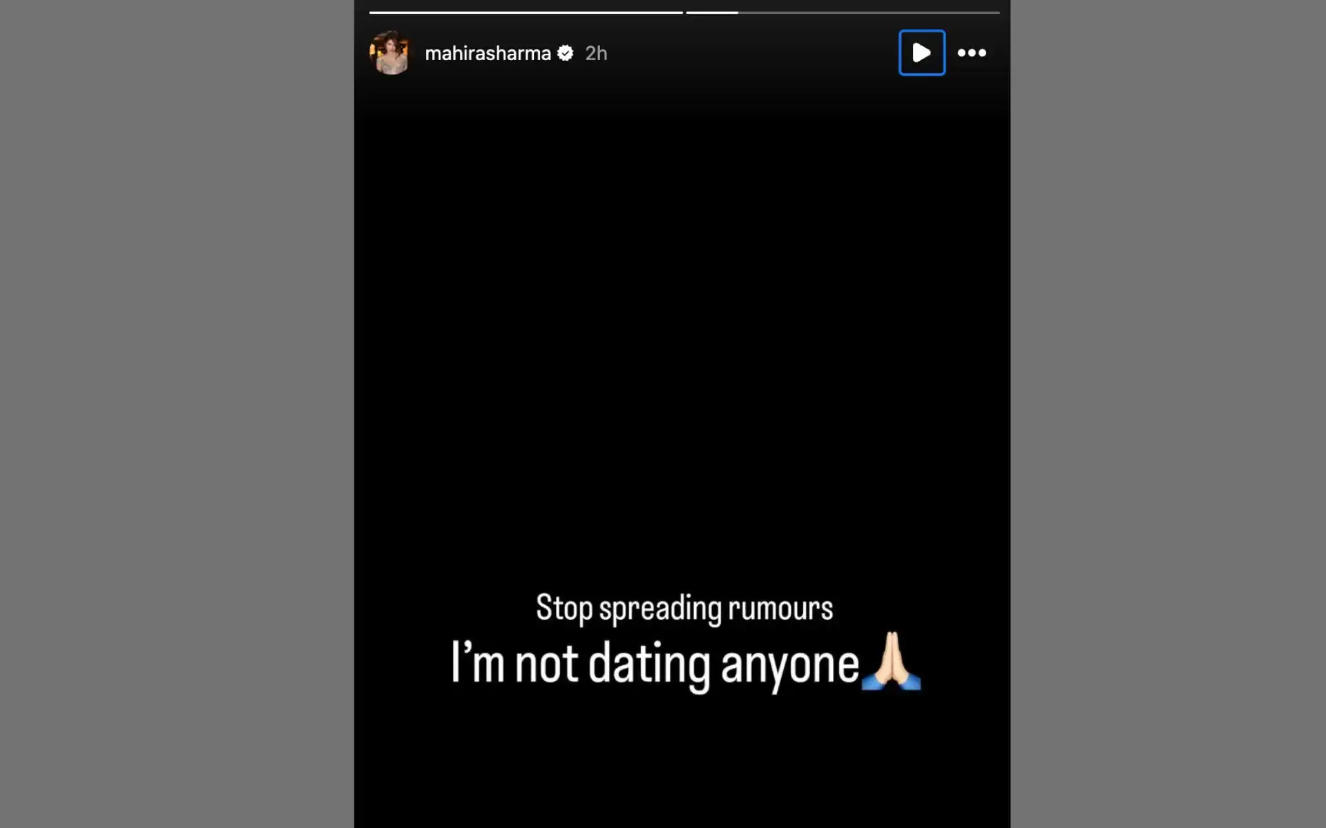Mahira Sharma's Instagram story [Source: @mahirasharma/Instagram]