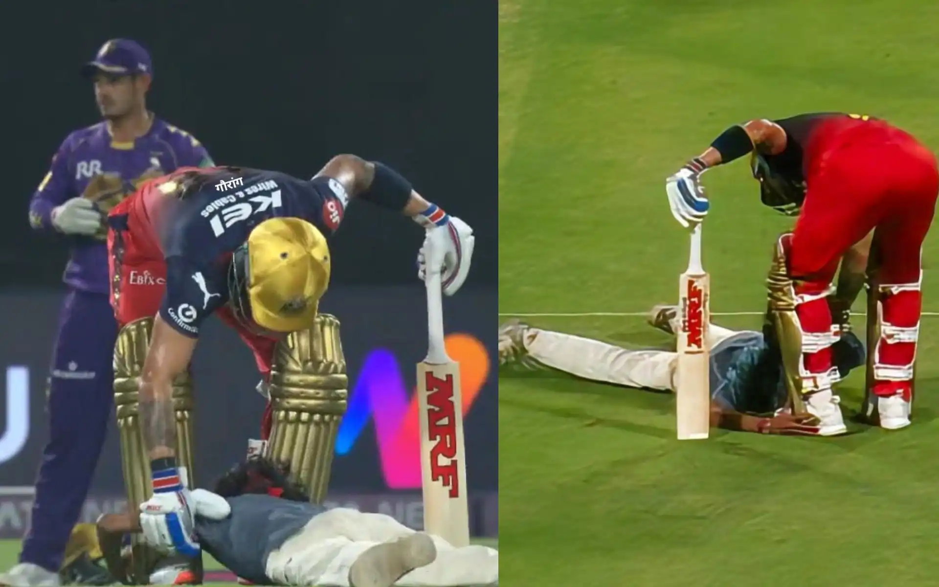 Fan touches Virat Kohli's feet (Source:@mufaddal_vohra/X.com)