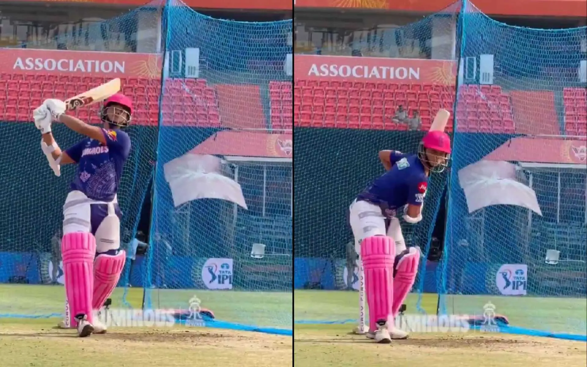 Yashasvi Jaiswal Hustling Hard On Nets (Source: @rajasthanroyals/x.com)